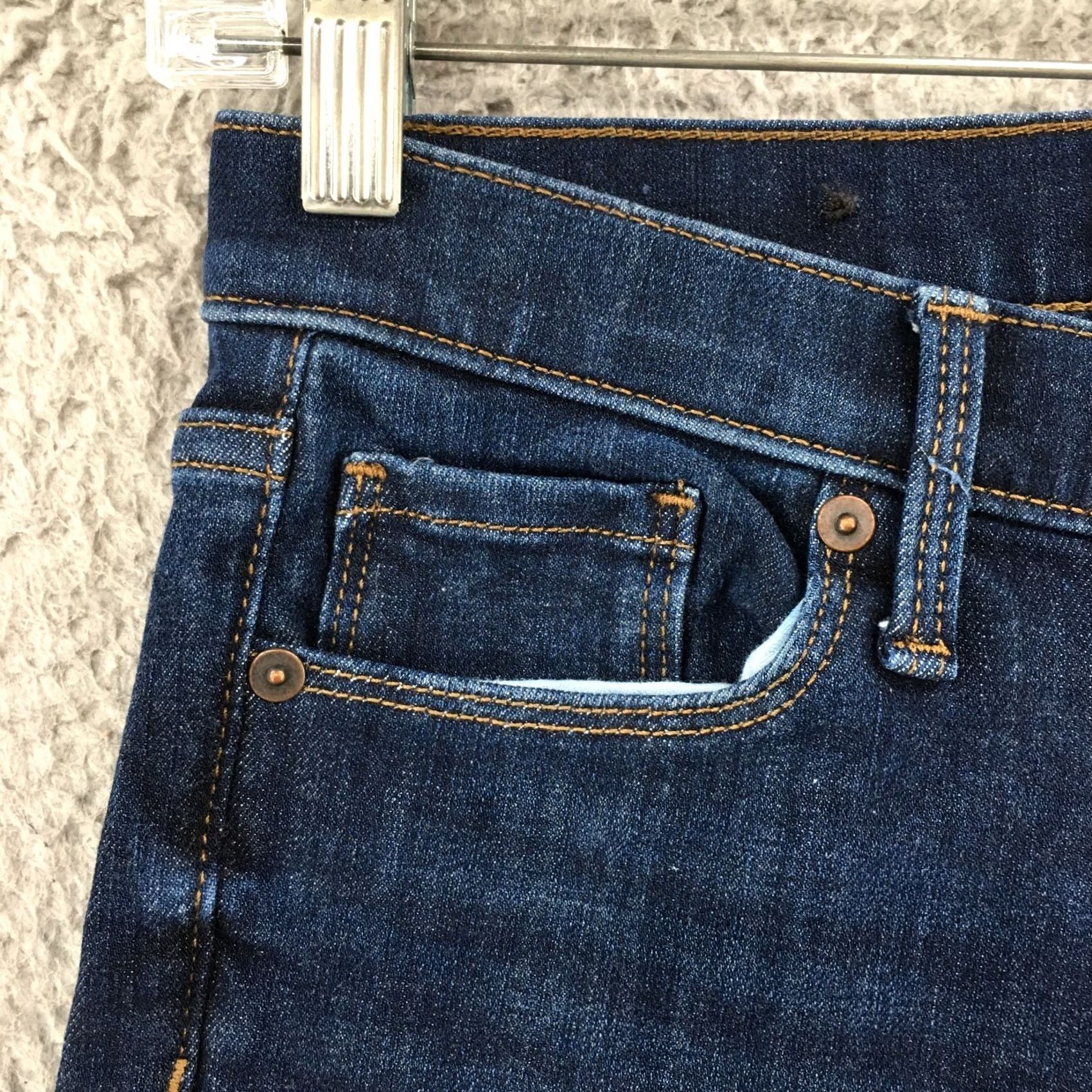 Banana Republic Banana Republic Jeans Womens Skinny Blue Dark Wash Denim Zip 26 Regular Inseam 27.5 Size 26" / US 2 / IT 38 - 4 Thumbnail