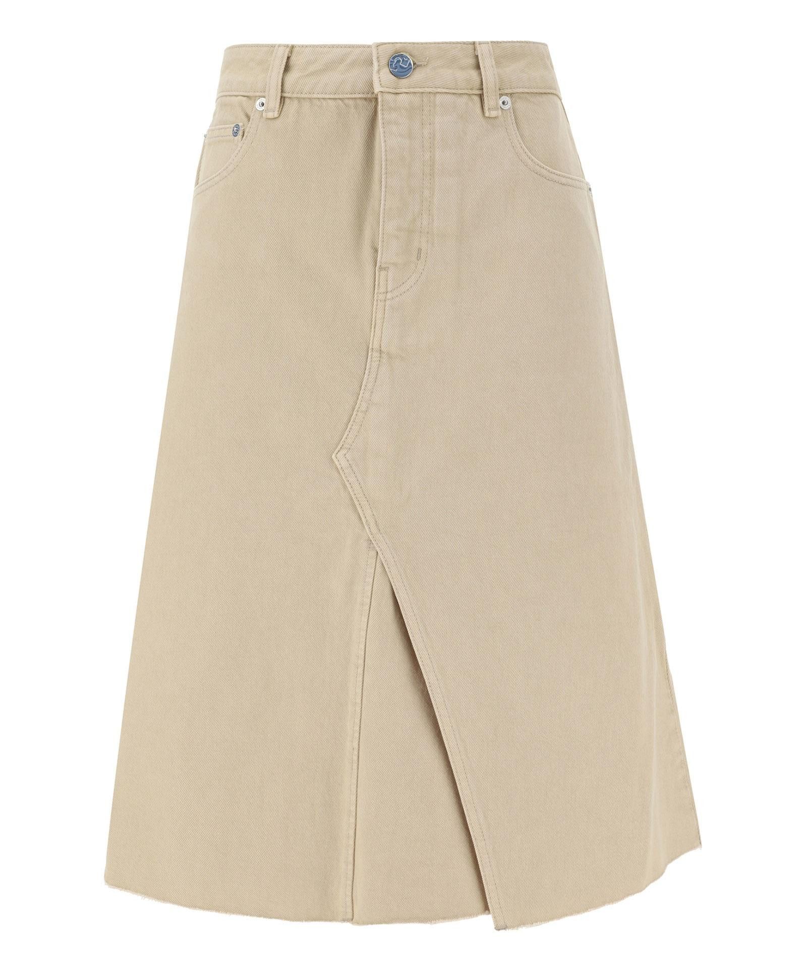 Tory Burch o1s22i1n1024 Denim Trapeze Skirt in Beige Size 27" / US 4 / IT 40 - 1 Thumbnail