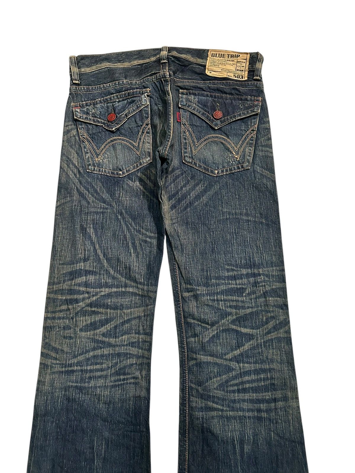 Edwin × If Six Was Nine × Kapital FLARE EDWIN BLUETRIP Distressed Japanese Punk Style Denim 🎌🎌 Size US 35 - 14 Thumbnail