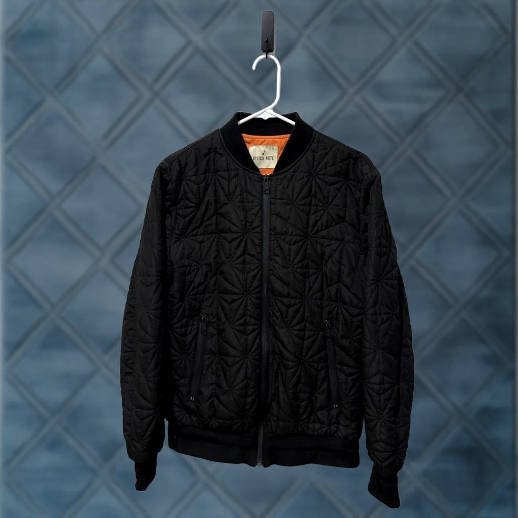 Vintage Stitch Note Bomber Jacket Black S Mens Size US S / EU 44-46 / 1 - 1 Thumbnail