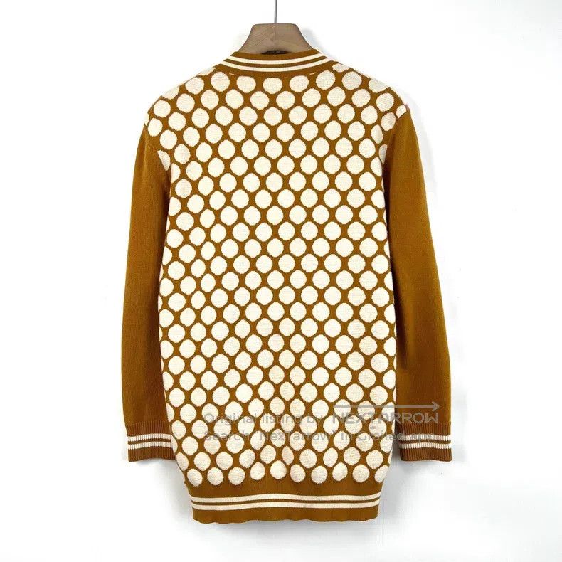 Hermes Hermes Orange Polka Dot Wool Cardigan Jacket Size XS / US 0-2 / IT 36-38 - 2 Thumbnail