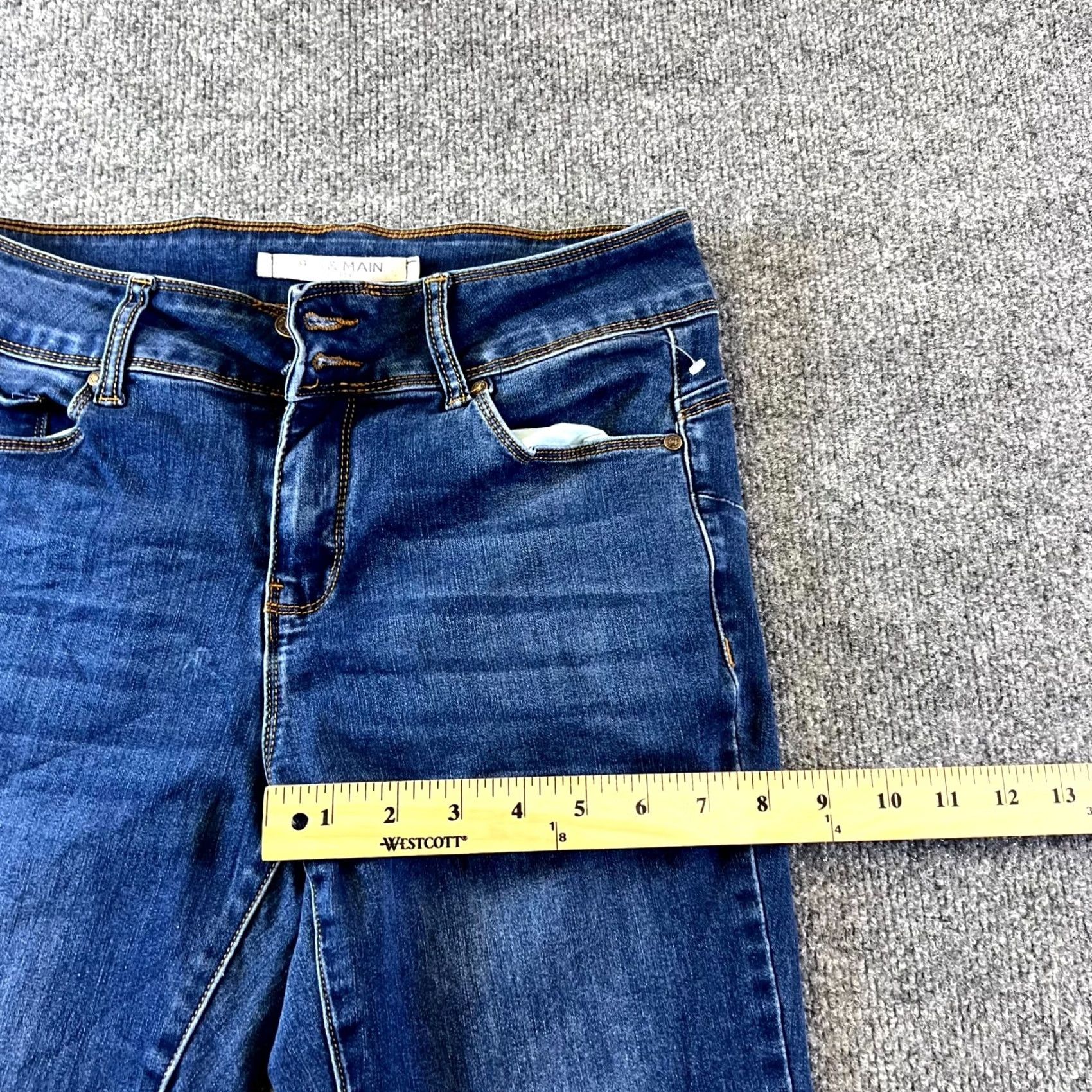 Denime 9th & Main Skinny Jeans Women's 6P Blue Denim Cotton Stretch Workwear 5-Pocket Zipper Button Petite 25 Inseam Size 28" / US 6 / IT 42 - 4 Thumbnail
