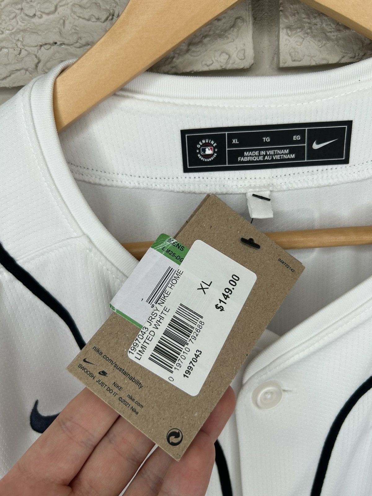 Nike Nike Detroit Tigers White MLB Baseball Jersey Size US XL / EU 56 / 4 - 13 Thumbnail