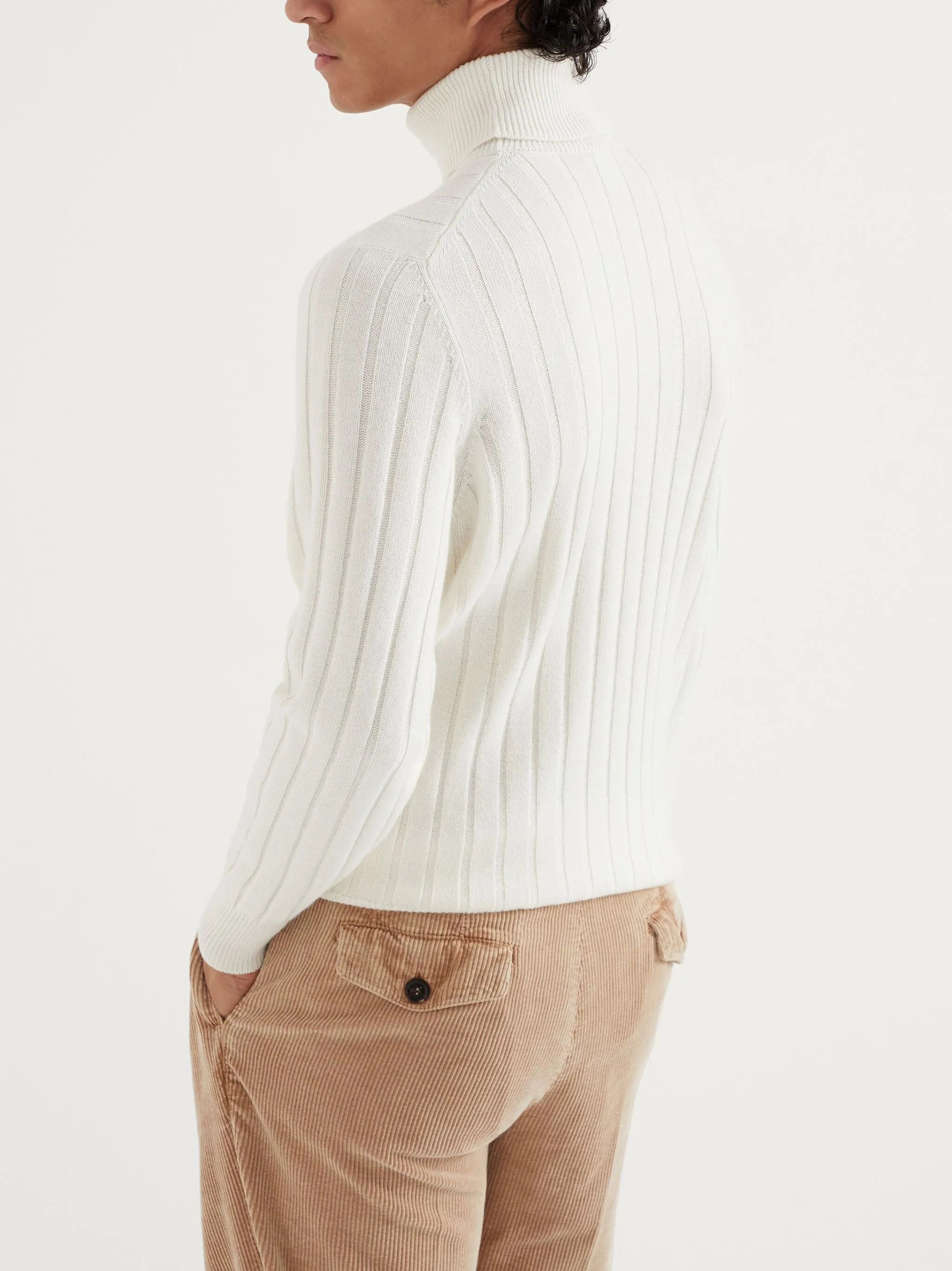 Brunello Cucinelli o1y0526 Turtleneck Sweater in White Size US L / EU 52-54 / 3 - 3 Thumbnail