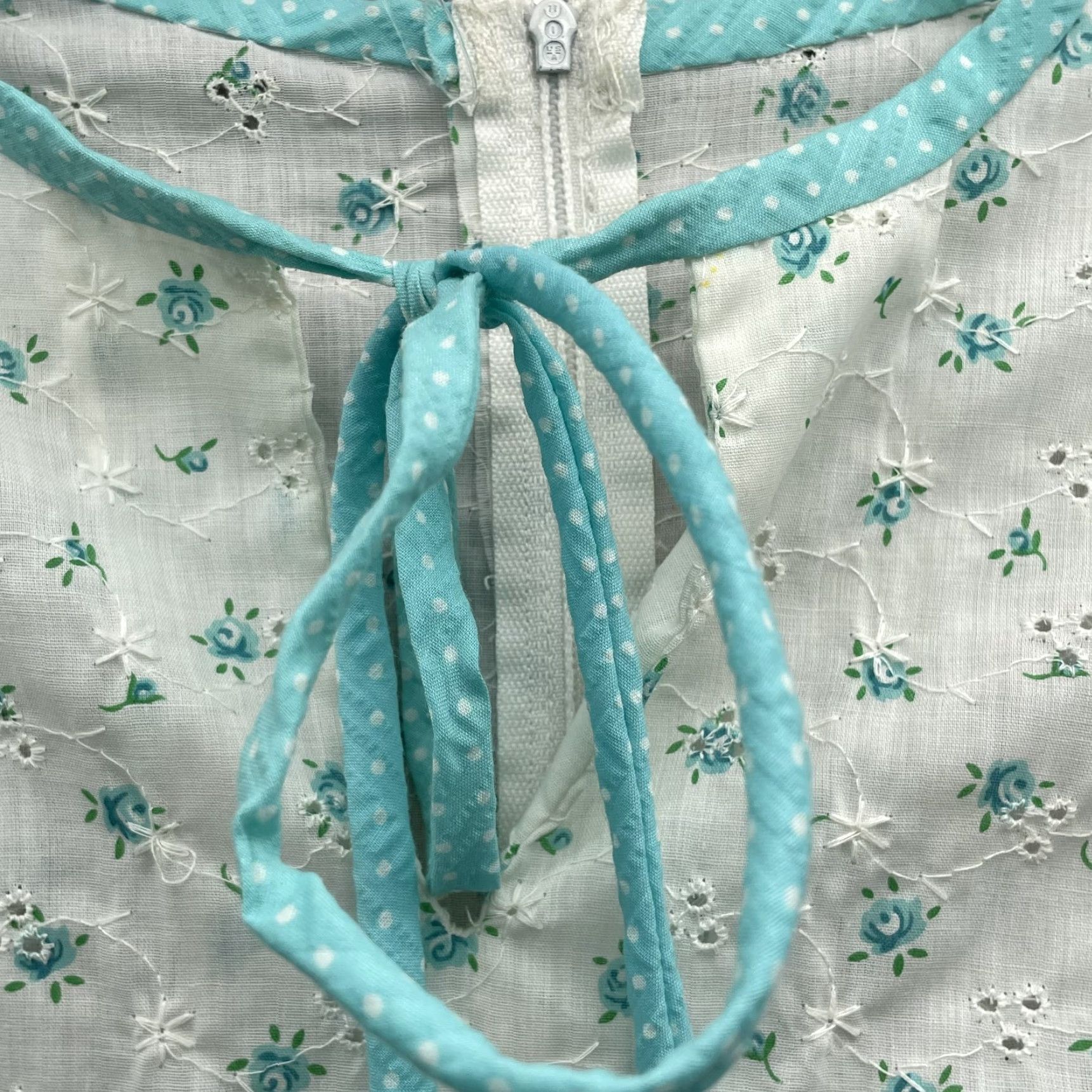 Vintage VINTAGE Hand Made Prairie Dress Women's Small Blue Cottage Church Garden Modest Dress Size S / US 4 / IT 40 - 3 Thumbnail