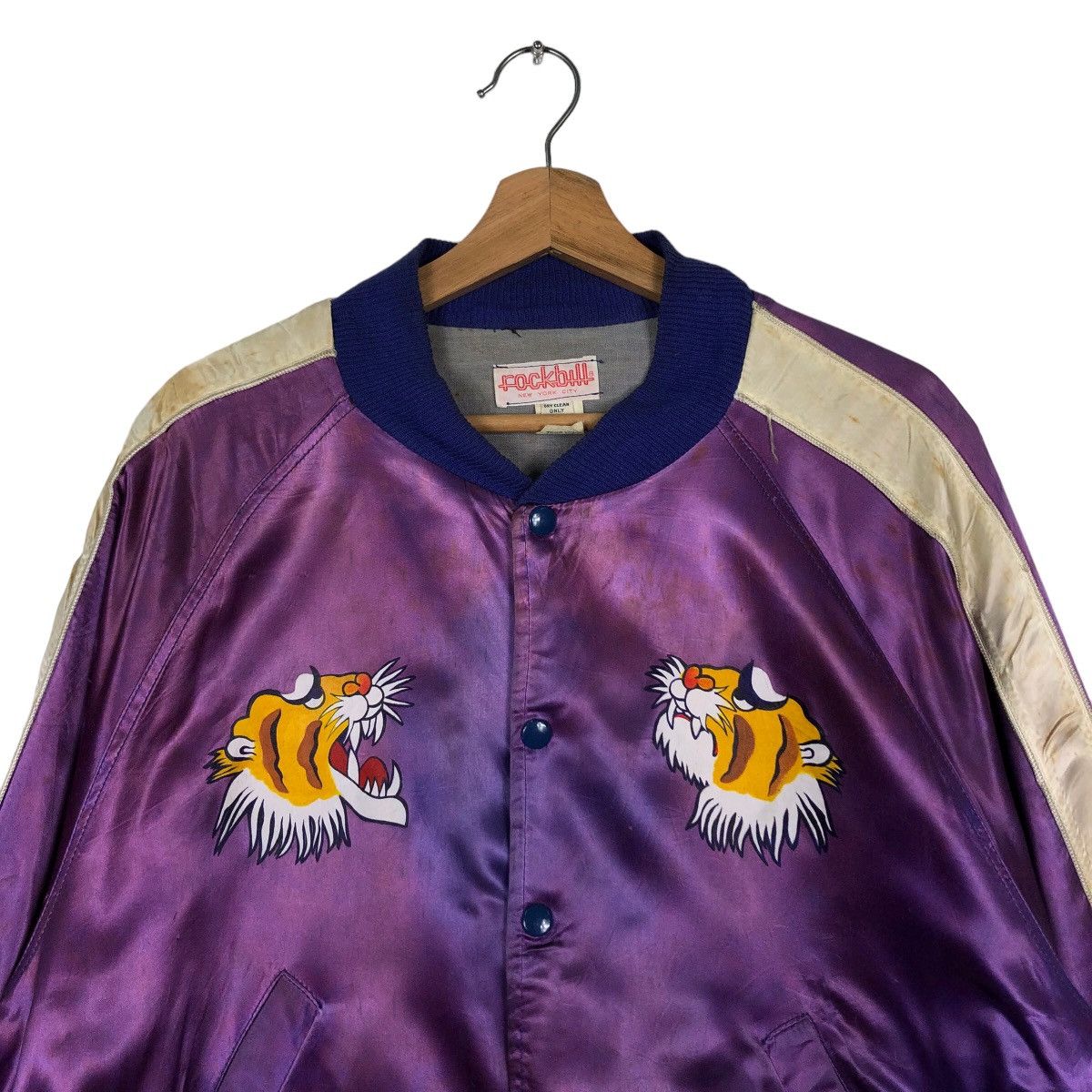 Japanese Brand 🔥90’s Rockbull Sukajan Jacket Satin Big Logo Made in USA Size US L / EU 52-54 / 3 - 2 Thumbnail