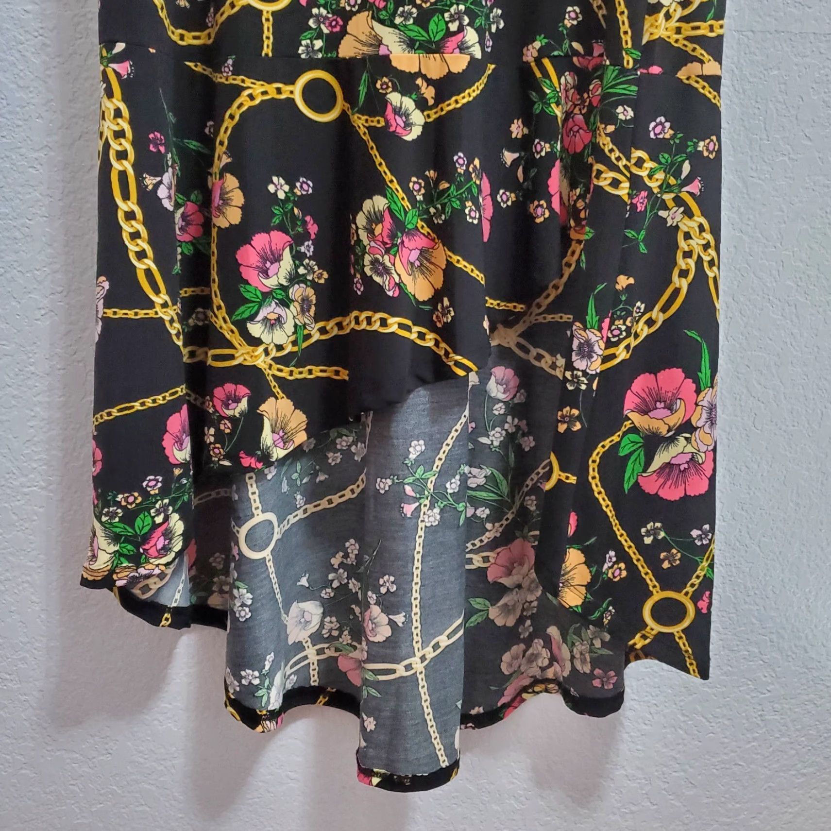 Vintage VINTAGE Thalia Sodi Maxi Dress Women L Black Sleeveless Floral Chain Print Stretch Size L / US 10 / IT 46 - 6 Thumbnail
