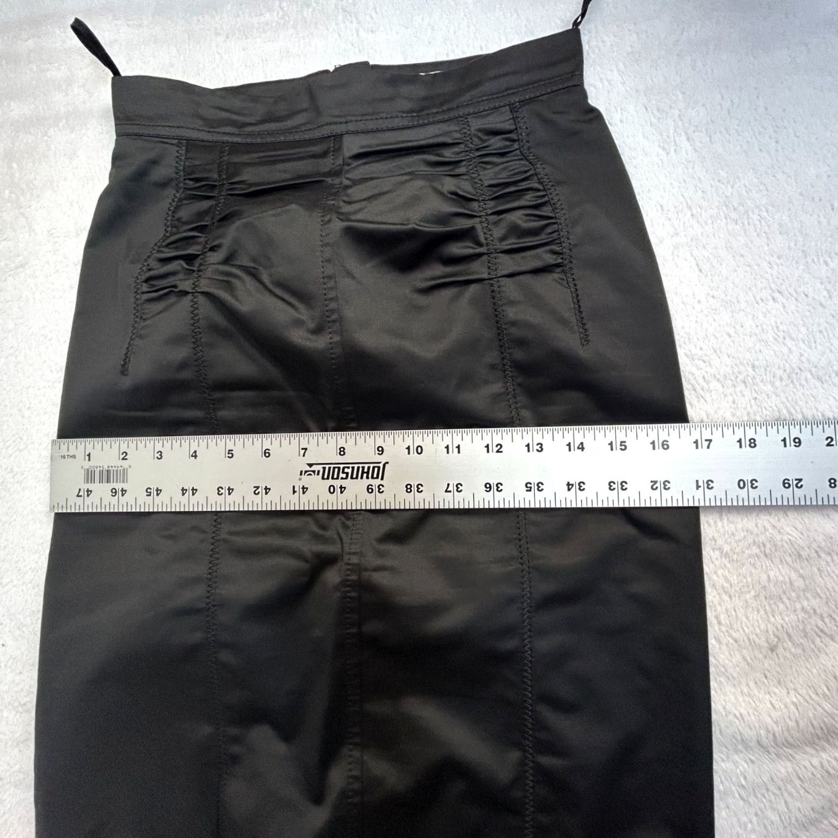 Nina Ricci Nina Ricci Womens Black Pencil Skirt Size 36 Cotton Silk Ruched Made in France Size 25" / US 0 / IT 36 - 7 Thumbnail
