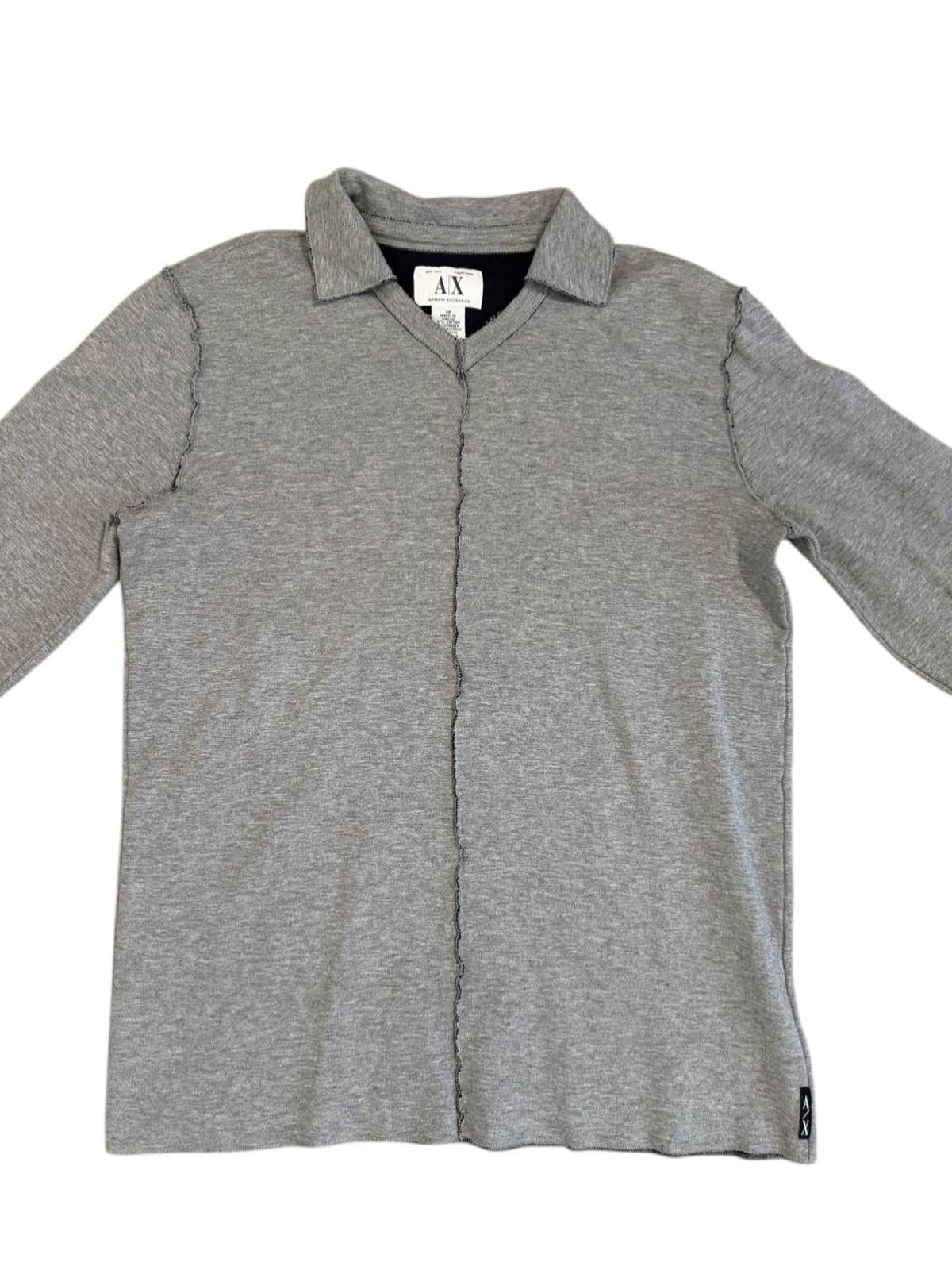 Armani Exchange Armani Exchange (A|X) Grey Long-Sleeve Top – Size Medium Size US M / EU 48-50 / 2 - 2 Thumbnail