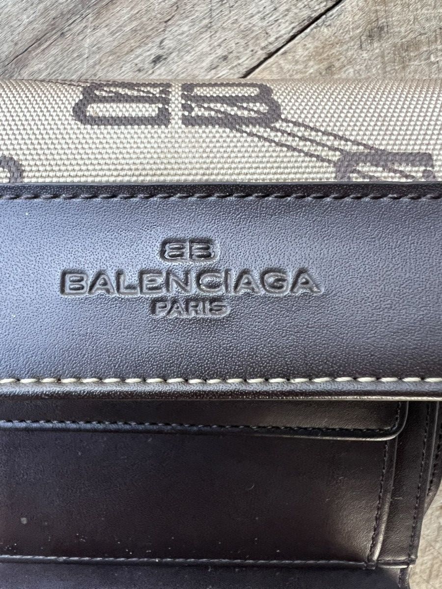 Balenciaga Balenciaga Brown Tri-fold Canvas Small Wallet Black Size ONE SIZE - 9 Thumbnail