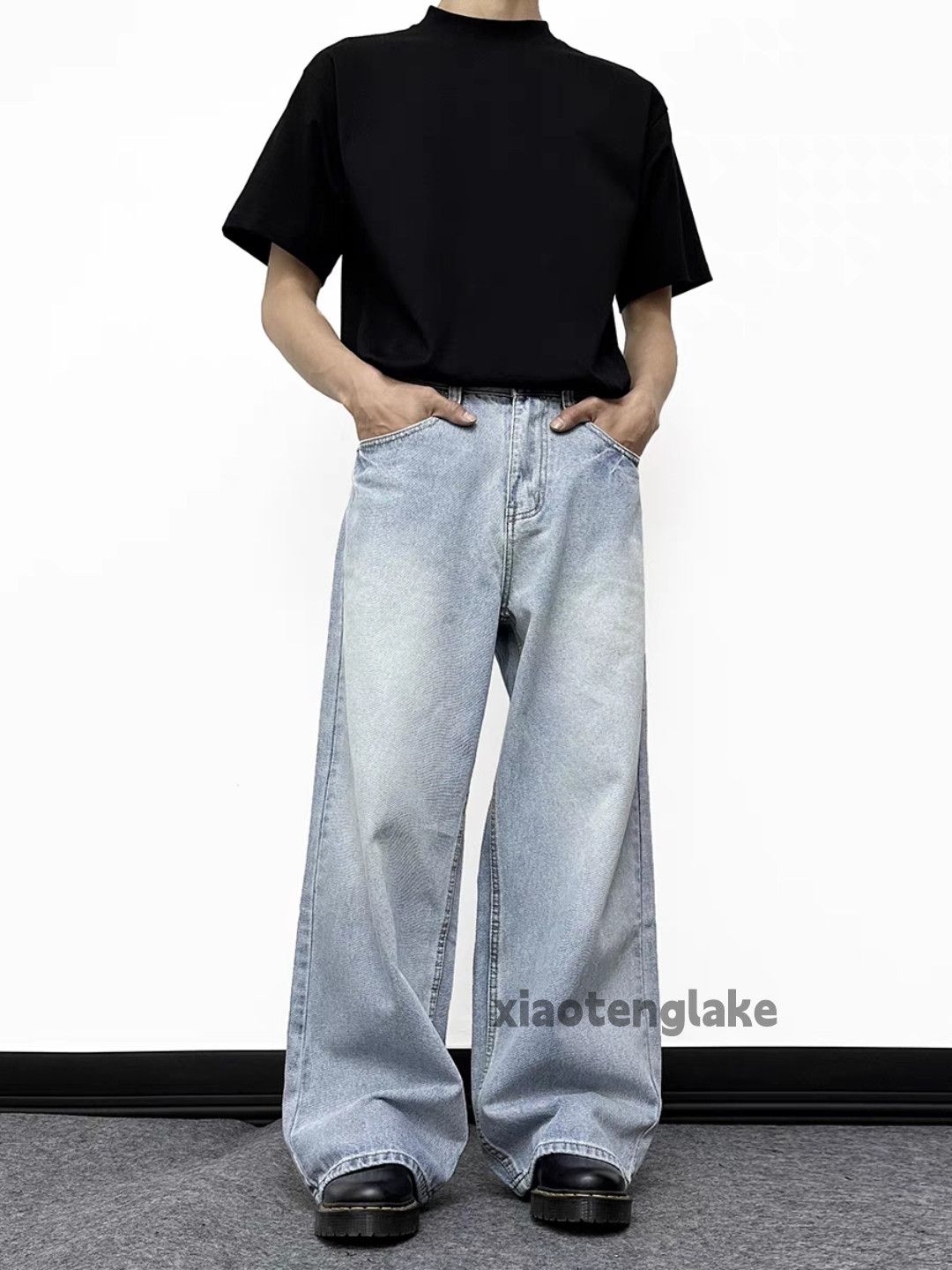 Jean Unisex dance washed faded cleanfit yuppie y2k jeans Size US 32 / EU 48 - 1 Thumbnail