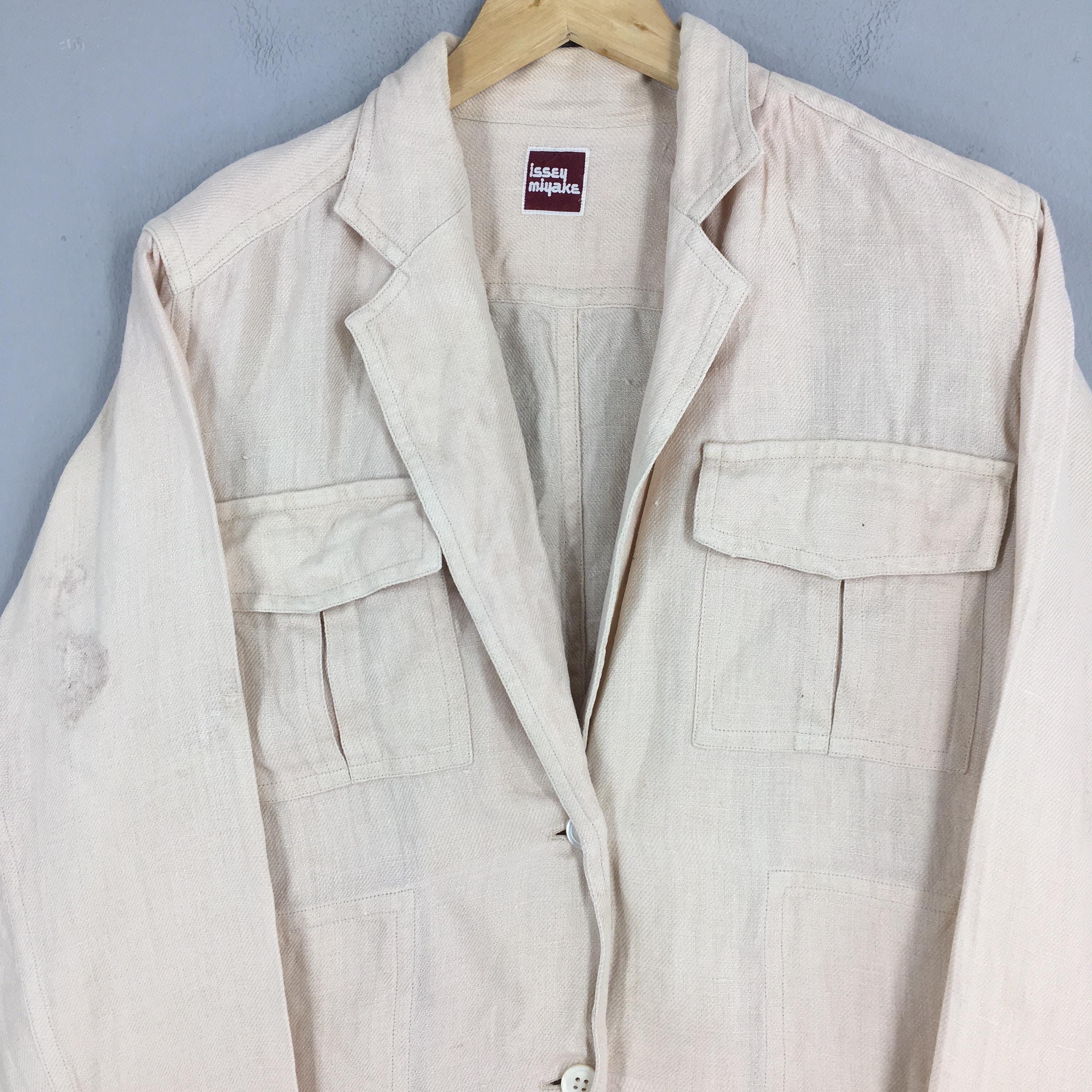 Issey Miyake Vintage 1980s Issey Miyake Linen Jacket Medium Size US M / EU 48-50 / 2 - 2 Thumbnail