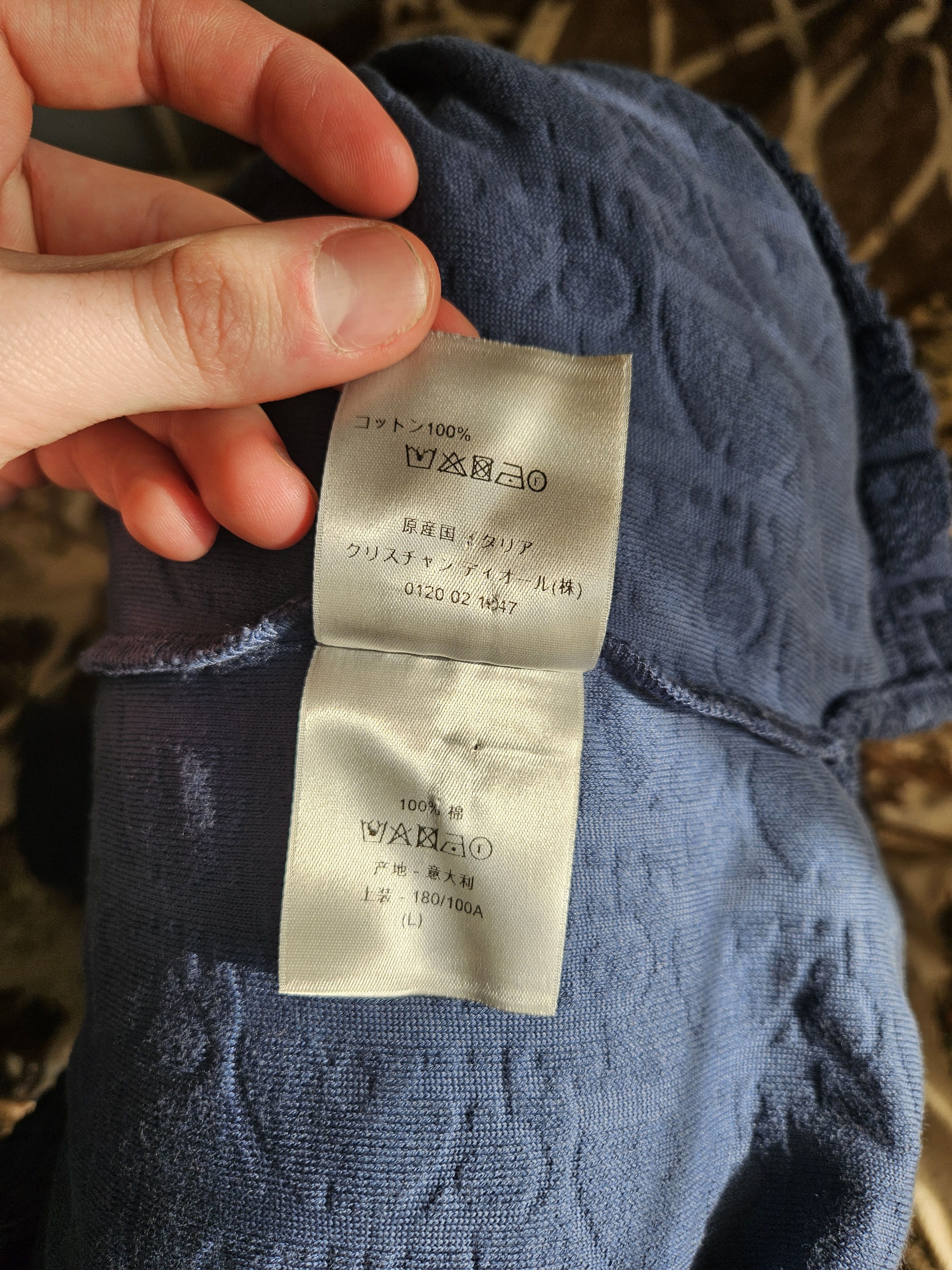 Dior Navy Blue Oblique Towel Polo Shirt Size US L / EU 52-54 / 3 - 6 Thumbnail