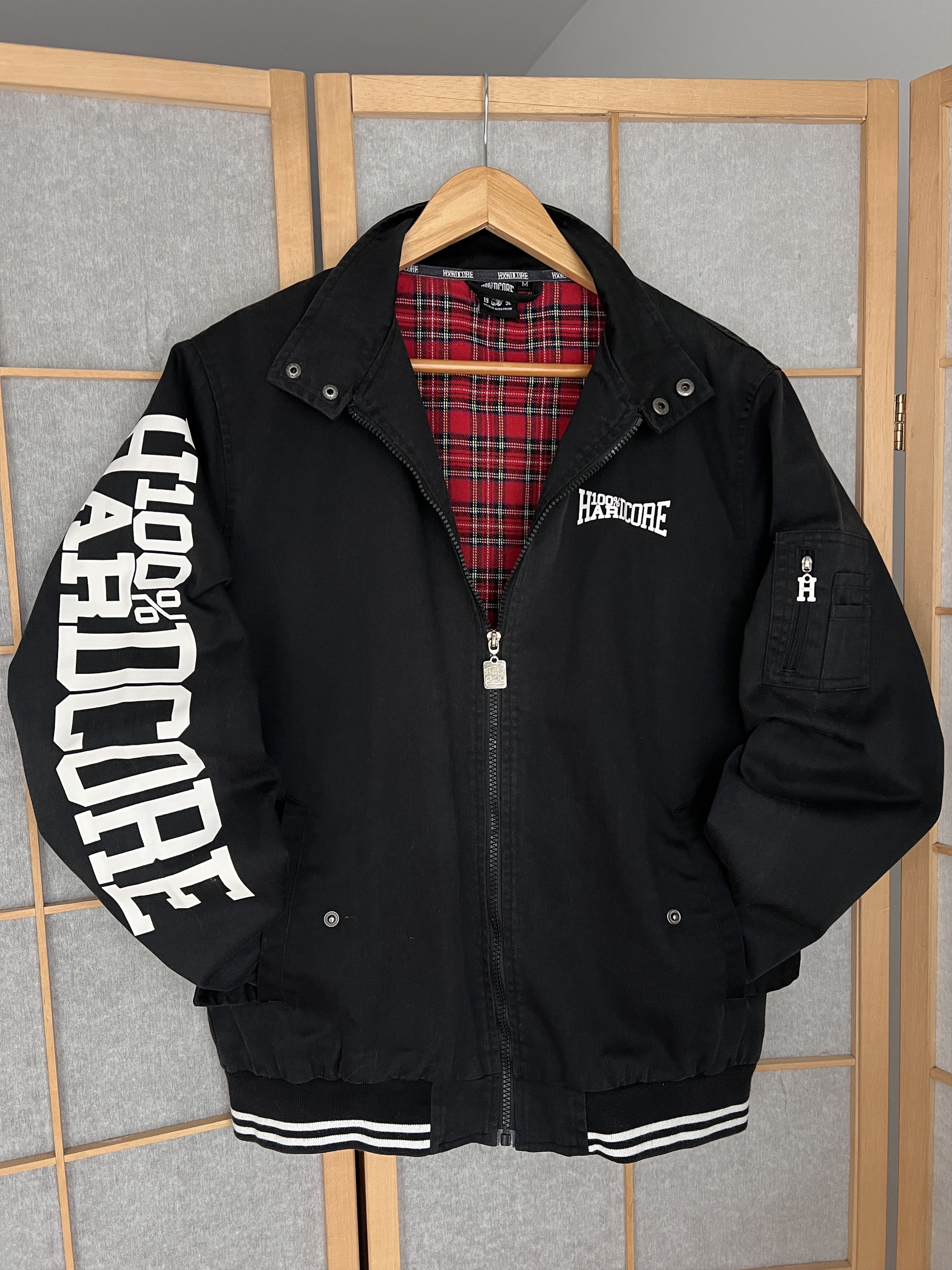 Thunderdome CRAZY Hardcore True VTG 00s bomber jacket plaid pitbull PUNK Size US M / EU 48-50 / 2 - 17 Thumbnail