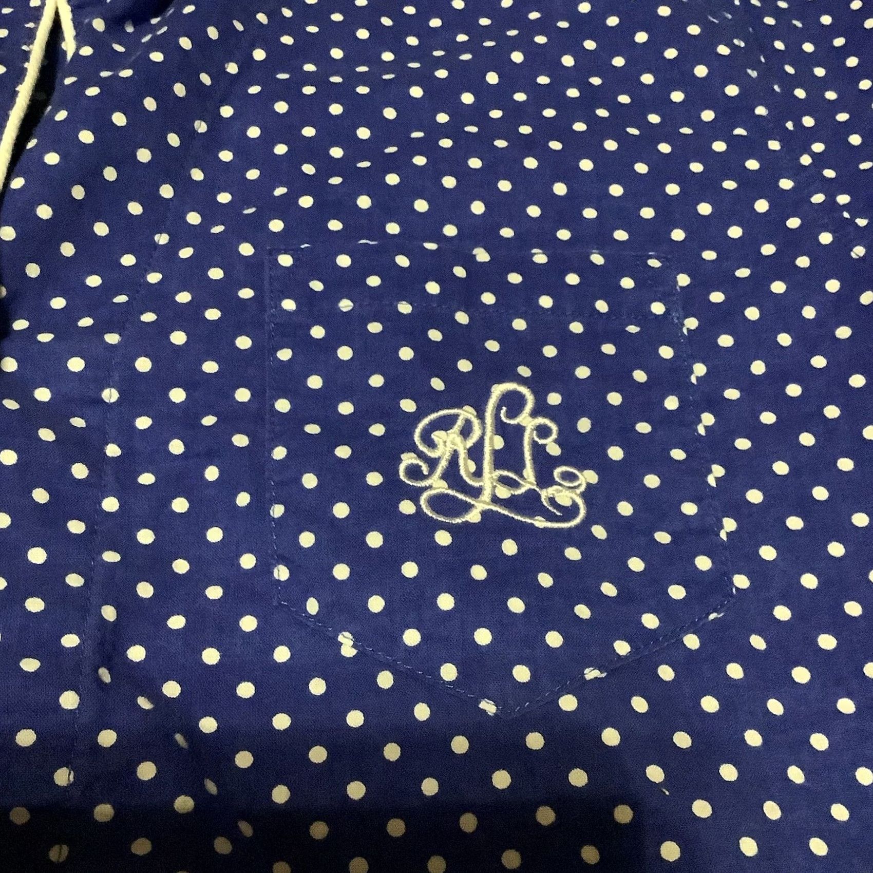 Ralph Lauren Lauren Ralph Shirt Womens S Blue sleep pajama top polka dot short sleeve Size S / US 4 / IT 40 - 2 Thumbnail