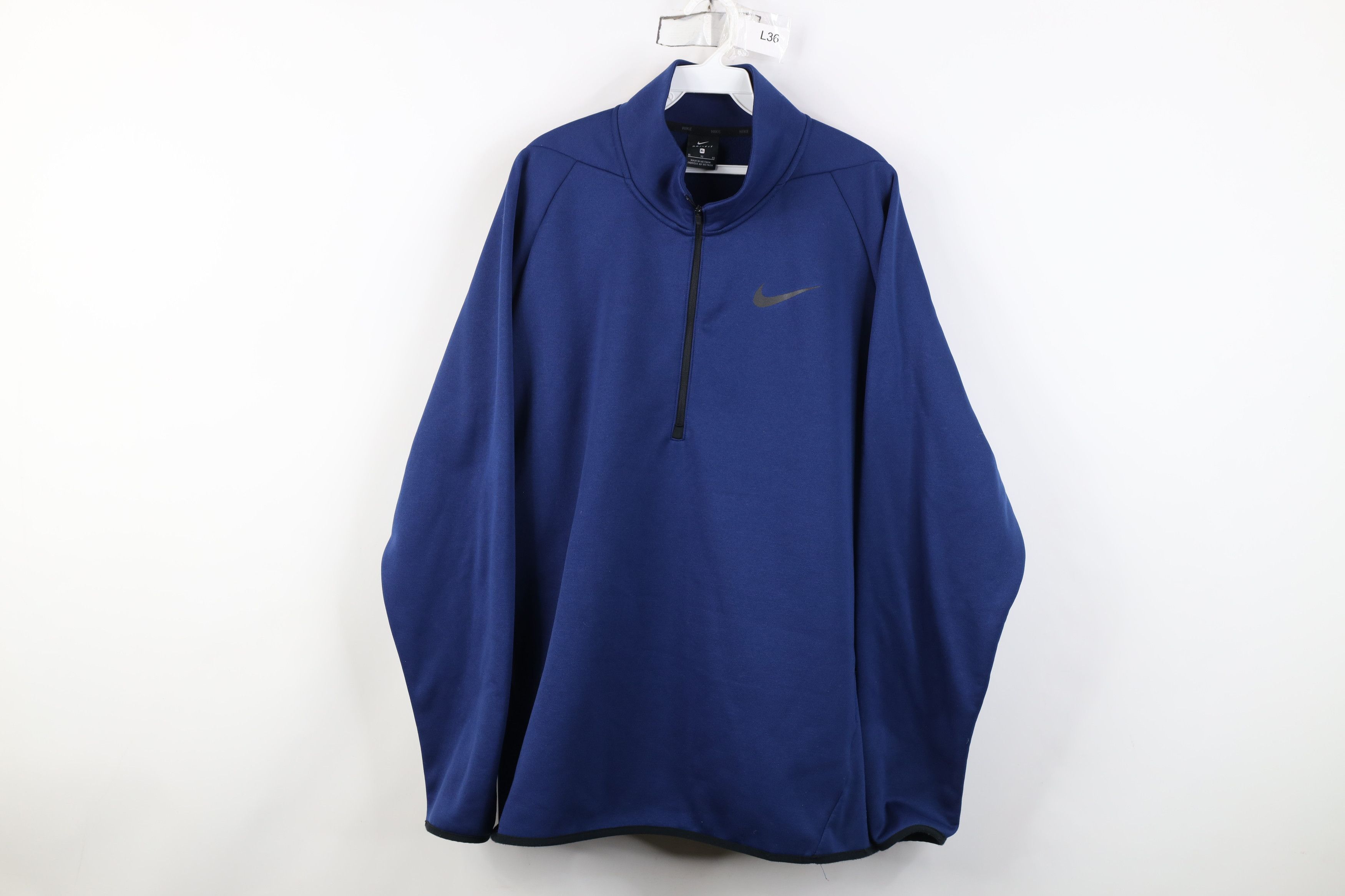 Nike Vintage Y2K Nike Lined 1/4 Half Zip Pullover Sweatshirt Blue Size US XL / EU 56 / 4 - 1 Thumbnail