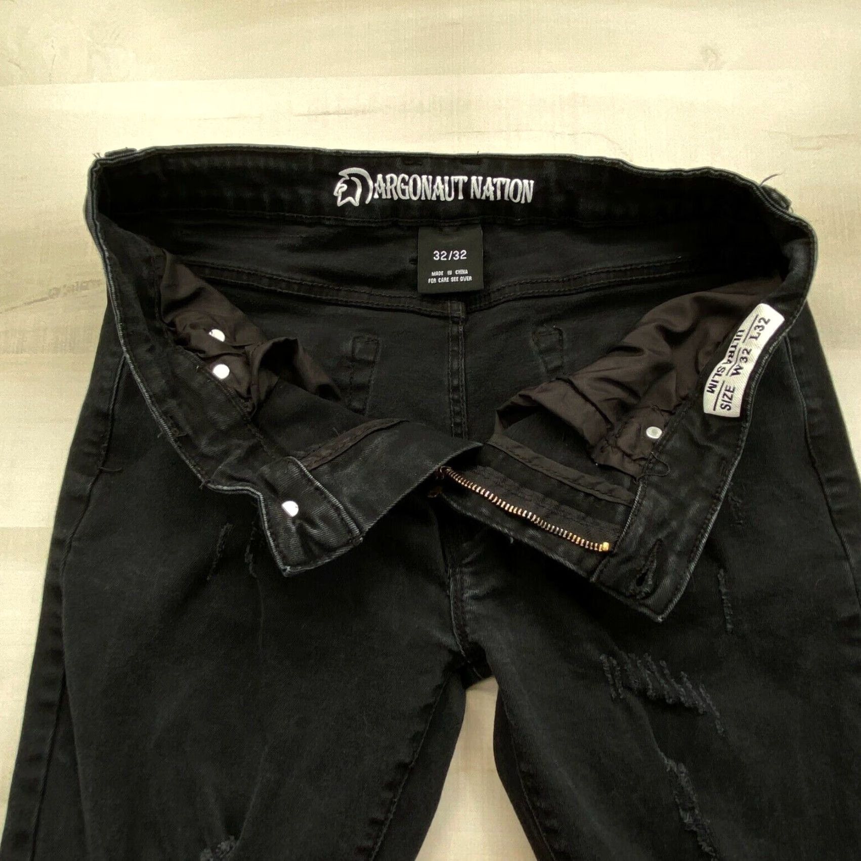 Denime Argonaut Nation Mens Skinny Jeans 32x32 (30x29 Actual) Black Denim Ultra Slim Size US 32 / EU 48 - 3 Thumbnail