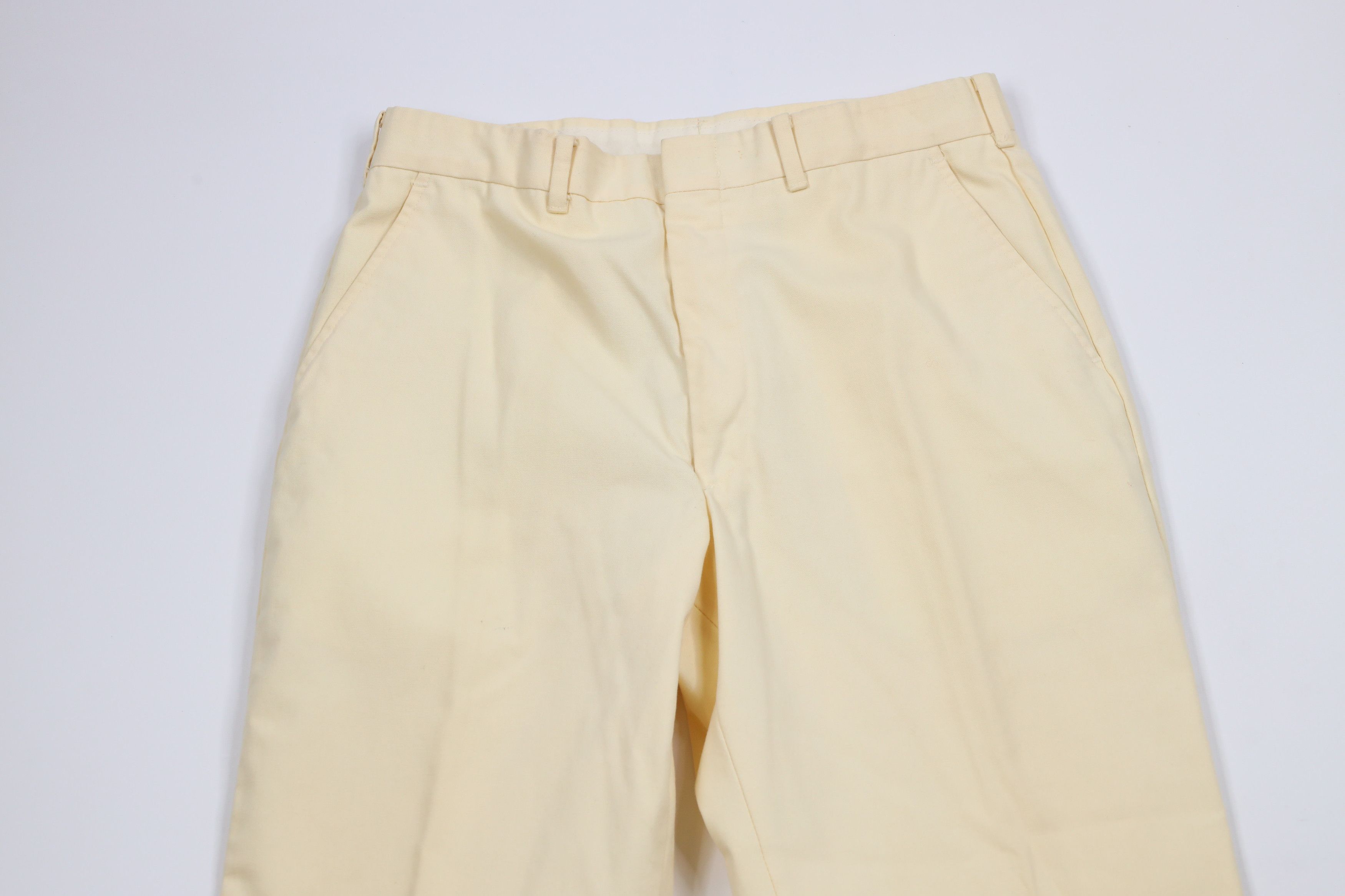 Vintage Vintage 70s Streetwear Flared Wide Leg Chino Pants Yellow Size US 30 / EU 46 - 2 Thumbnail
