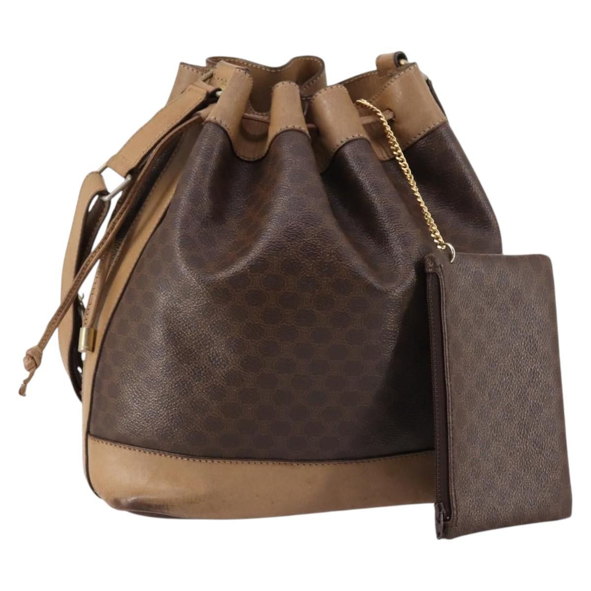 Celine CELINE Macadam Canvas Shoulder Bag Pvc Leather Brown Size ONE SIZE - 1 Thumbnail