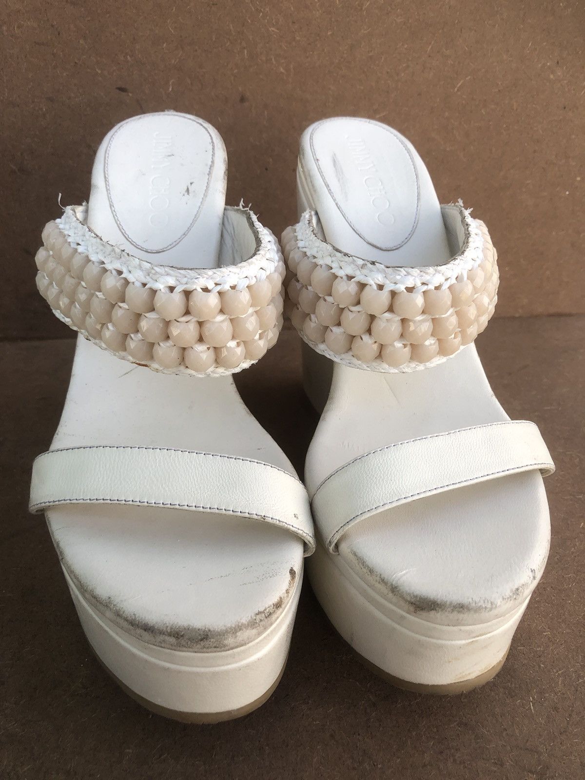 Jimmy Choo Jimmy Choo white Calfskin Leather Women’s pumps Size 39 Size US 9 / IT 39 - 3 Thumbnail