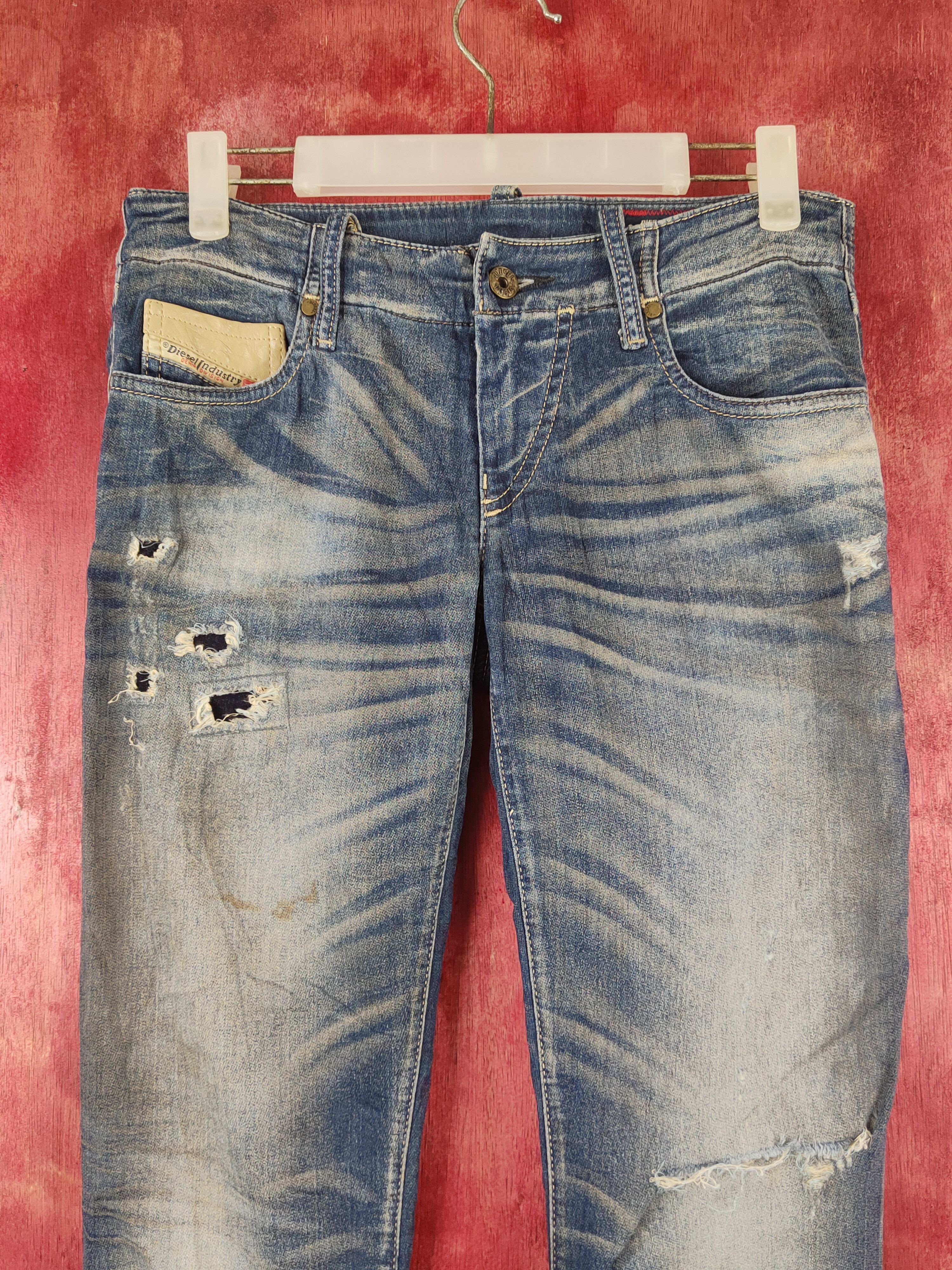 Diesel Diesel Dark Blue Faded Distressed Ripped Jeans #S2354 Size 26" / US 2 / IT 38 - 2 Thumbnail