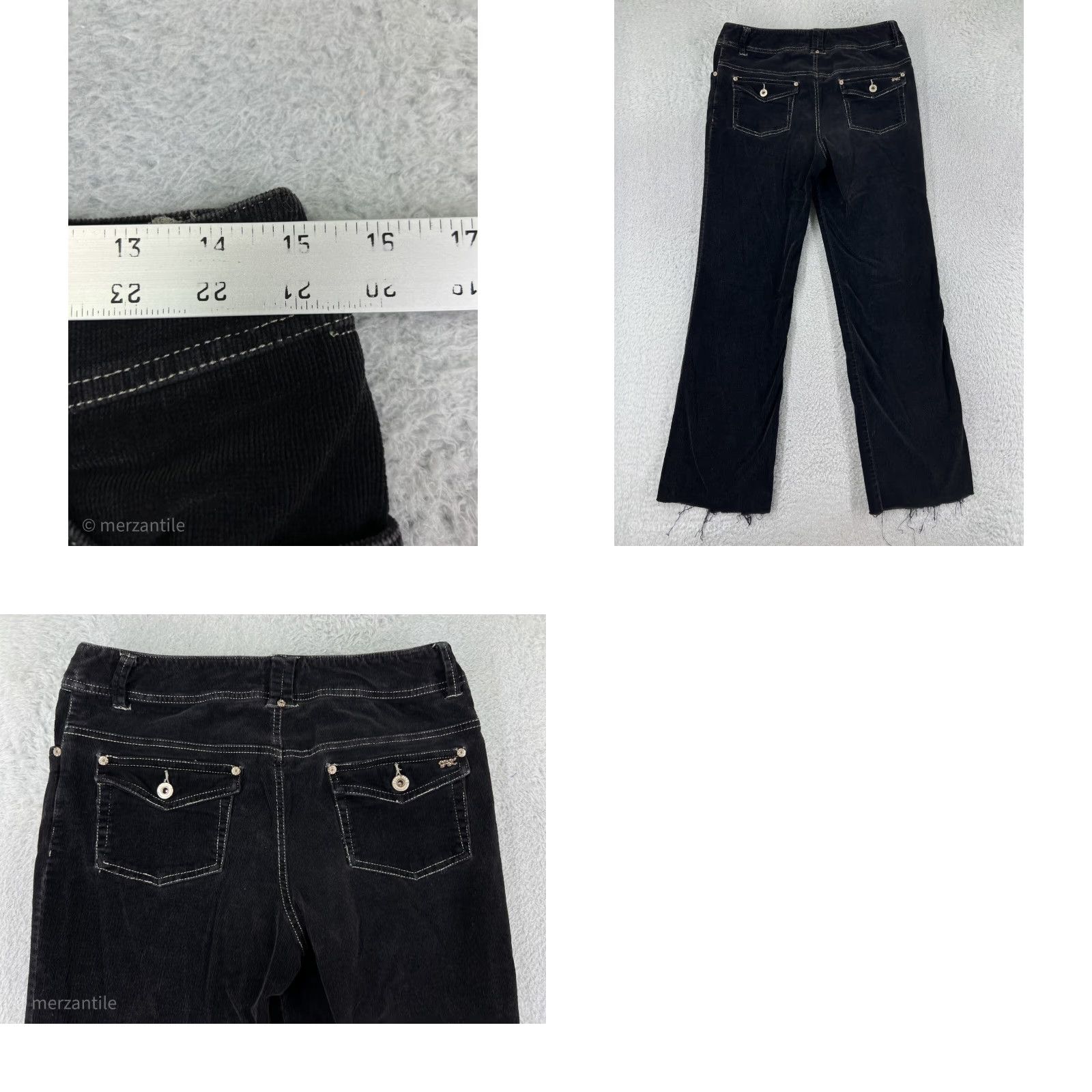 Point Zero Point Zero Womens Pants Corduroy Straight Black 9 Cotton Blend Size 30" / US 8 / IT 44 - 9 Thumbnail
