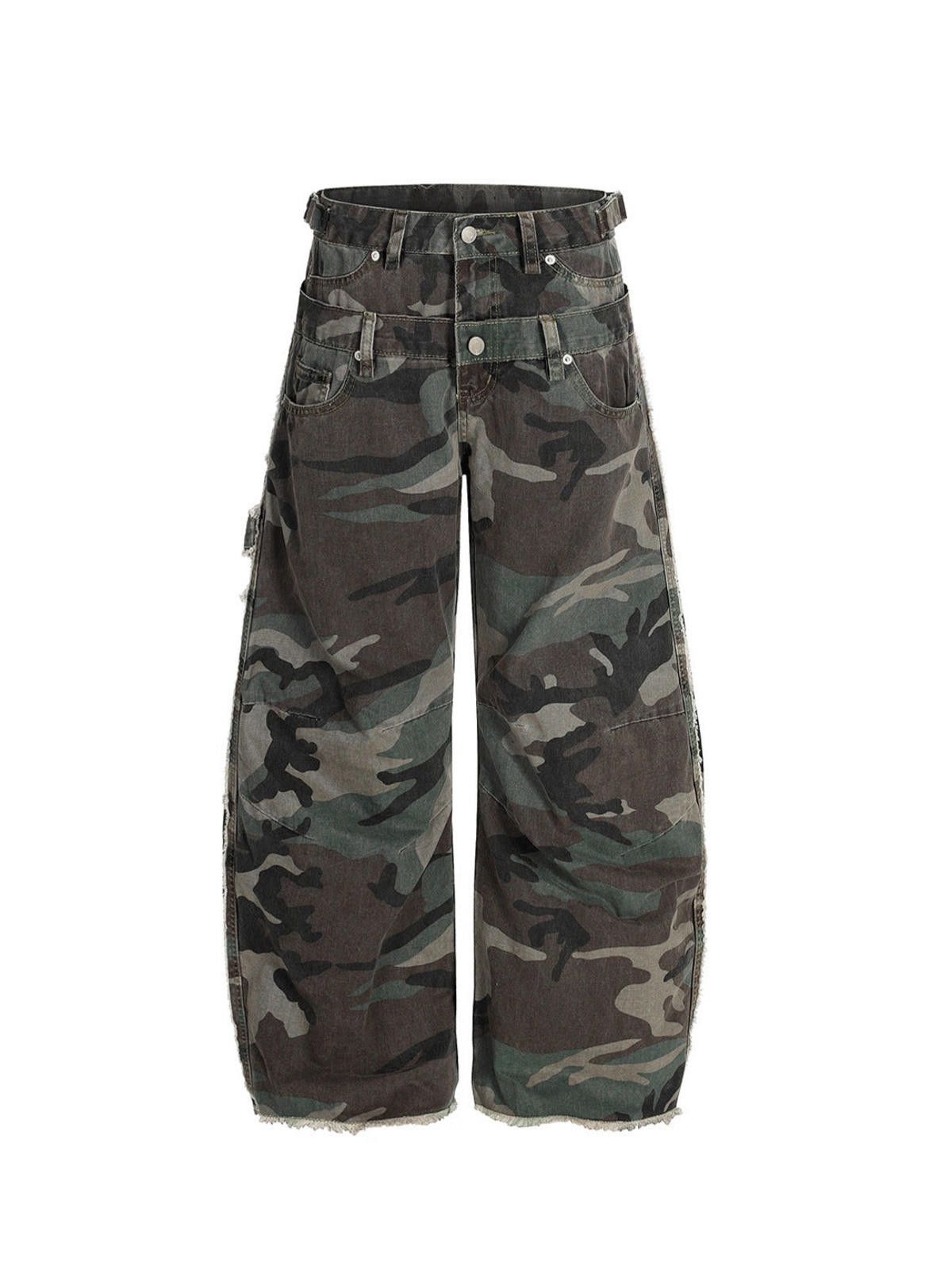 Other Camouflage Wide Leg Cargo Pants, Loose Fit Utility Pants Size US 30 / EU 46 - 6 Thumbnail