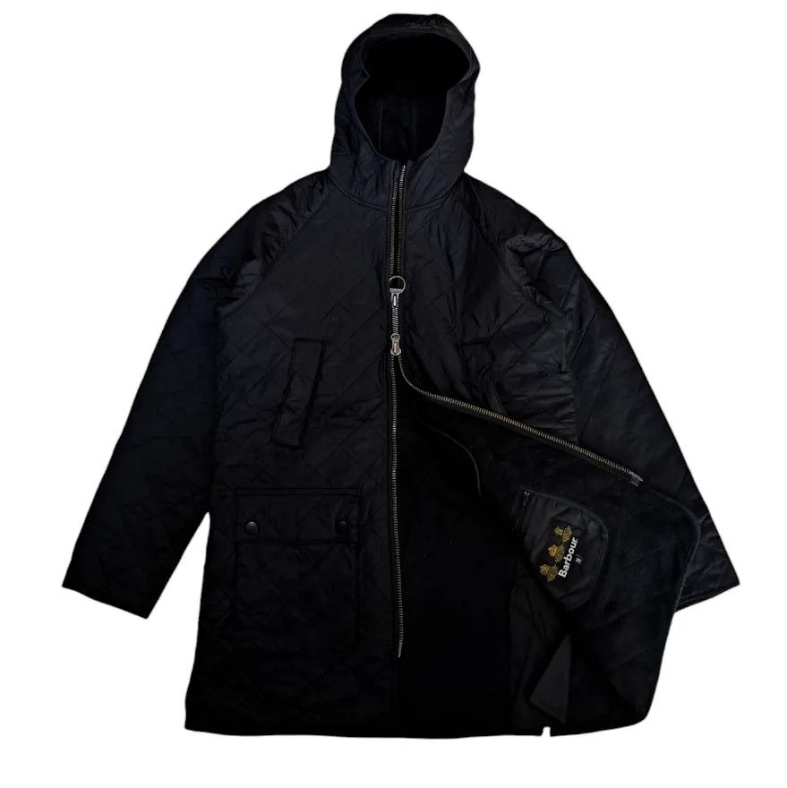 image of Barbour Quilted Polar Zipper Jacket in Black, Men's (Size Large)