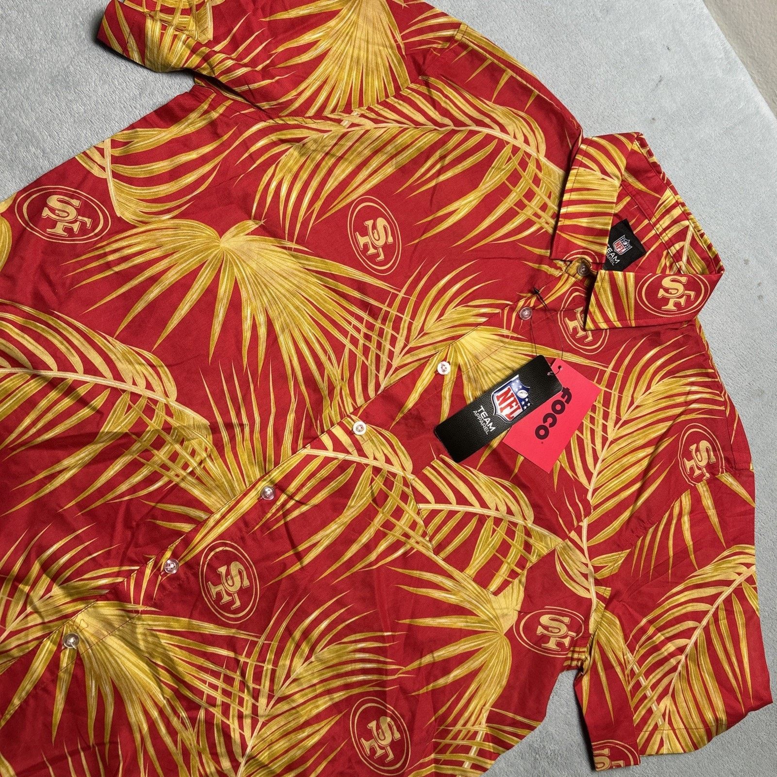 NFL NFL Team 49ers Hawaiian Button Up Shirt Mens Medium Floral Size US M / EU 48-50 / 2 - 1 Thumbnail