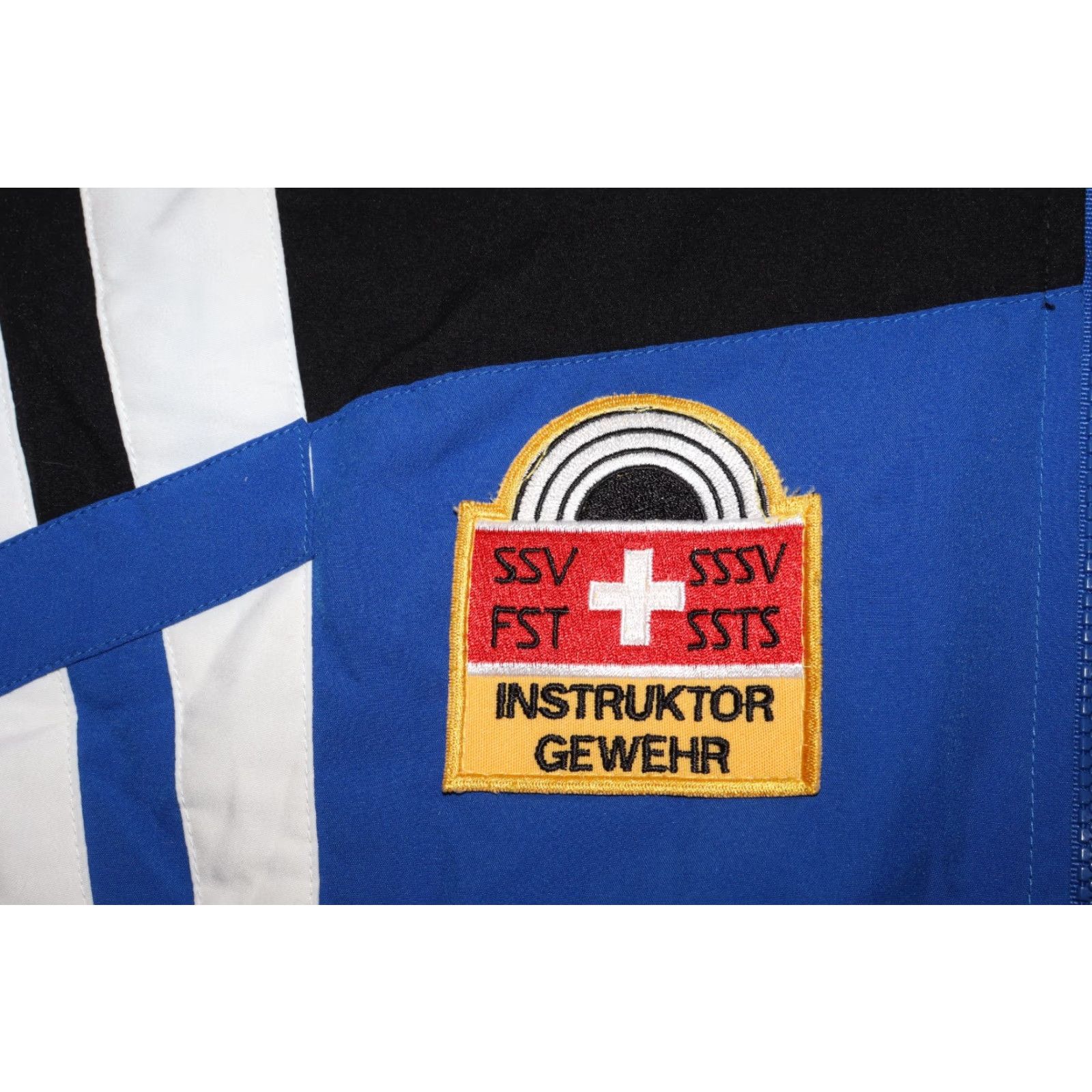 Adidas ADIDAS Jacket Vintage 1996/1998 Black Blue Large Men Regular Full Zip 90s Swiss Shooting Sport Federation Size US L / EU 52-54 / 3 - 2 Thumbnail