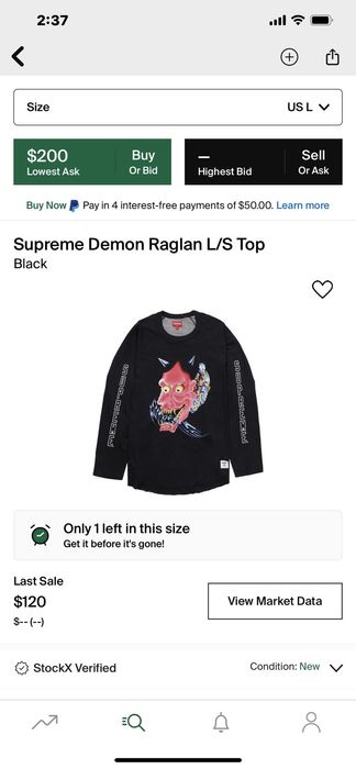 Supreme Supreme Demon Raglan long sleeve | Grailed