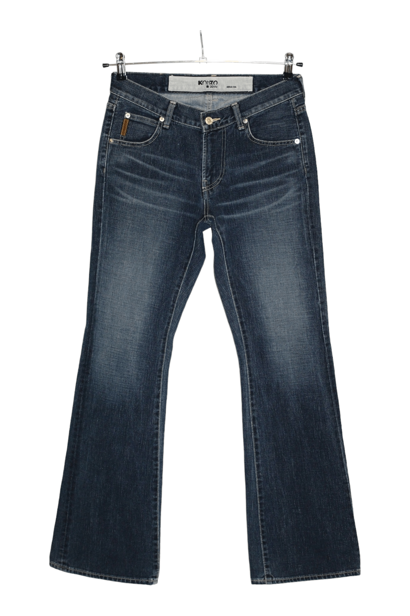 Japanese Brand KohZo Denim Series 004 Low waist faded blue Flared Jeans Size US 29 - 11 Thumbnail