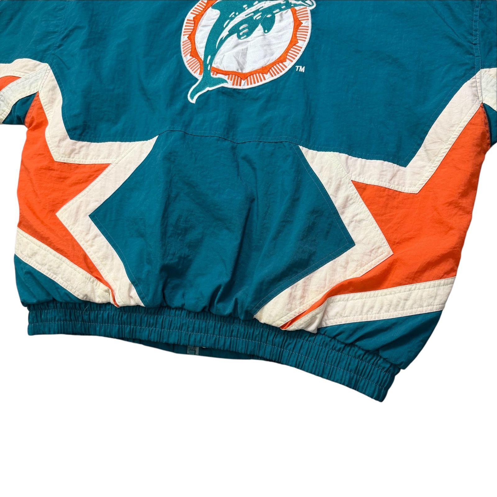 NFL VTG 90s MIAMI DOLPHINS STARTER PUFFER JACKET STAR SLEEVES Size US XL / EU 56 / 4 - 4 Thumbnail