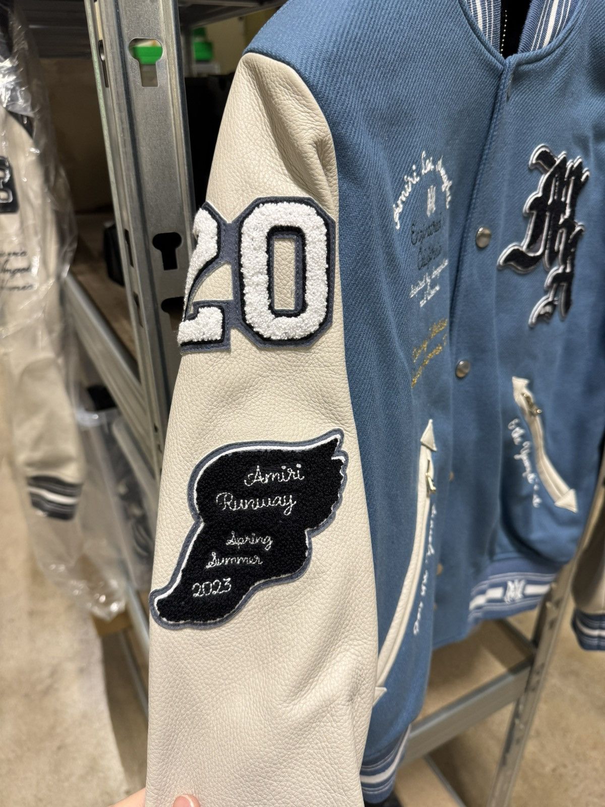 Amiri Amiri Bluefin Imagination Leather Varsity Jacket NEW 3200$ Size US M / EU 48-50 / 2 - 6 Thumbnail