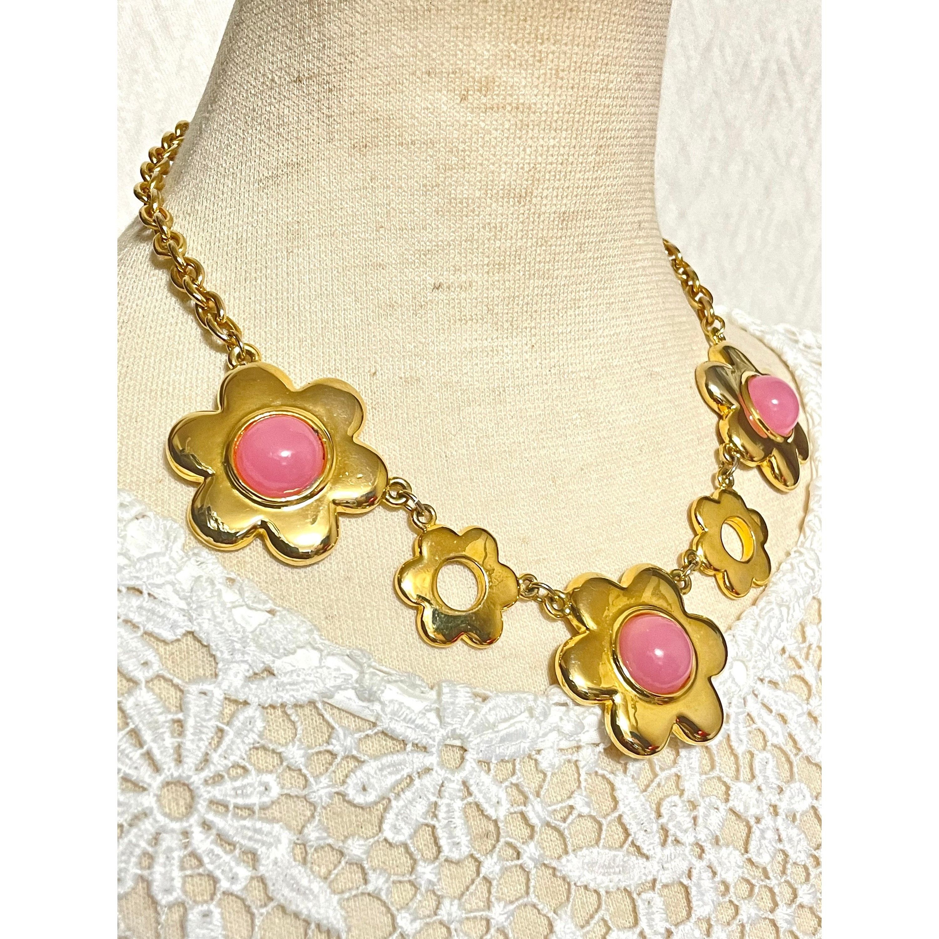 Moschino Vintage Moschino statement chain necklace with pink flower Size ONE SIZE - 10 Thumbnail