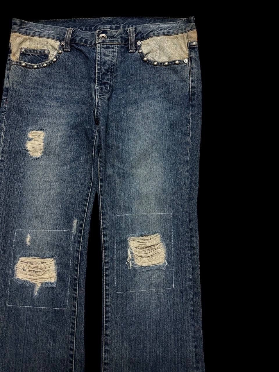 Other FLARE Japanese Rare Distress Snake Skin Studded Insane Jean Size US 32 / EU 48 - 5 Thumbnail