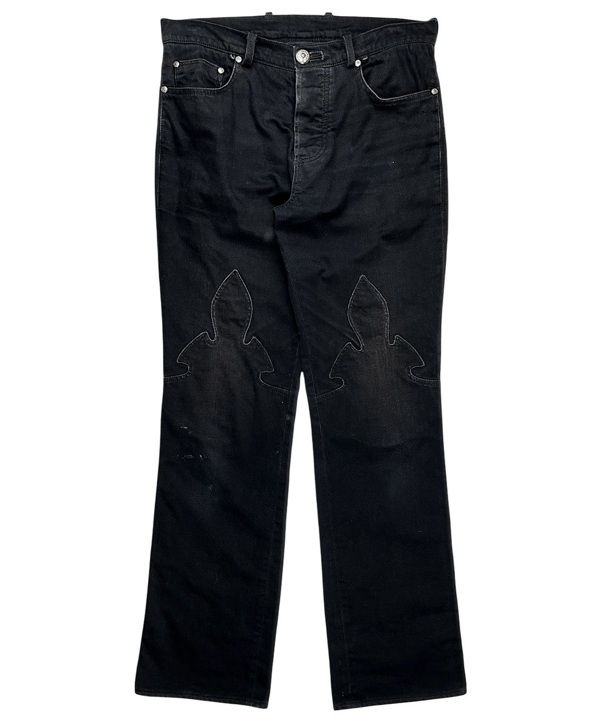 Chrome Hearts Chrome Hearts Le Fleur Knee Silver Bootcut Denim Jeans Size US 32 / EU 48 - 1 Thumbnail