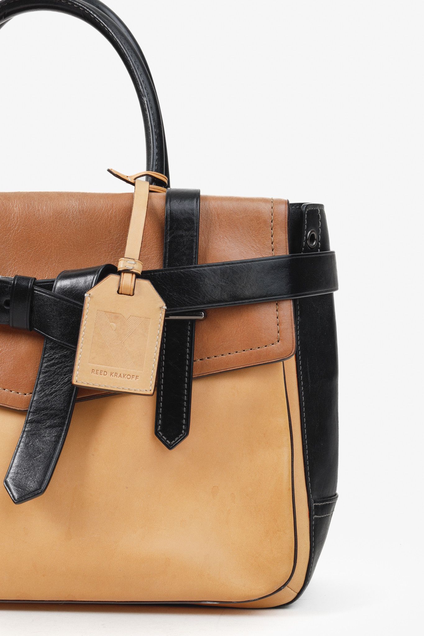 Other Reed Krakoff Tri-Colour Black Brown Belted Tote Bag Size ONE SIZE - 7 Thumbnail