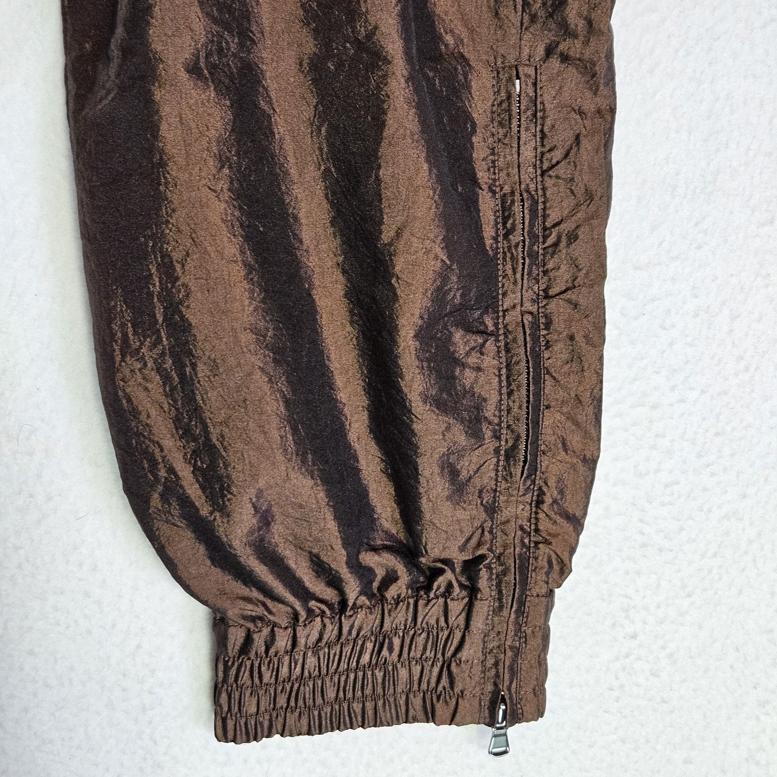 Tibi TIBI Crispy Nylon Felix Jogger Metallic Brown Oversize Baggy Size 27" / US 4 / IT 40 - 15 Thumbnail