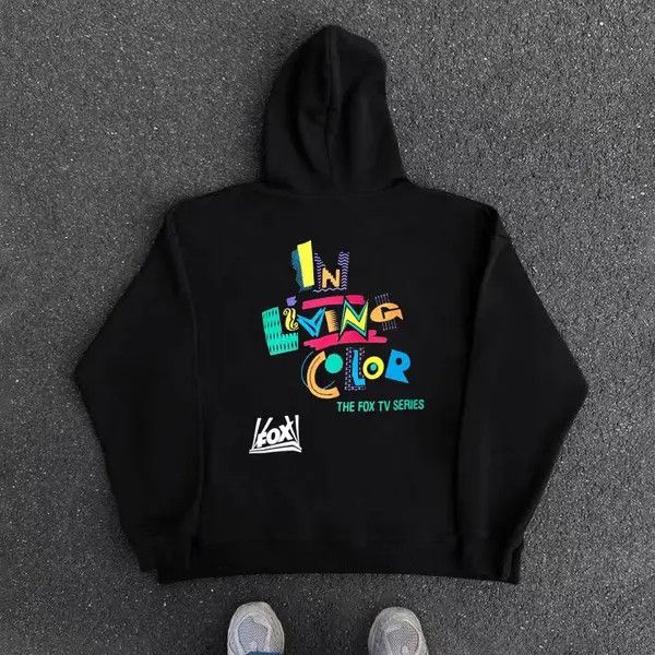 VIBE Hip Hop Creative Letter Graffiti Print XL Hooded Sweatshirt Size US XL / EU 56 / 4 - 7 Thumbnail