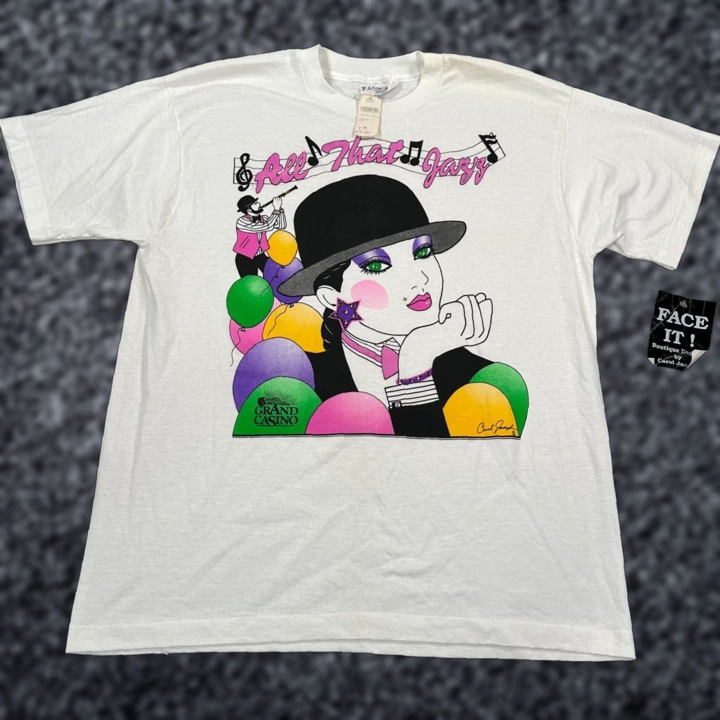 Vintage Face It T-Shirt White Women's One Size Graphic Print All That Jazz Carol Joseph Size ONE SIZE - 1 Thumbnail