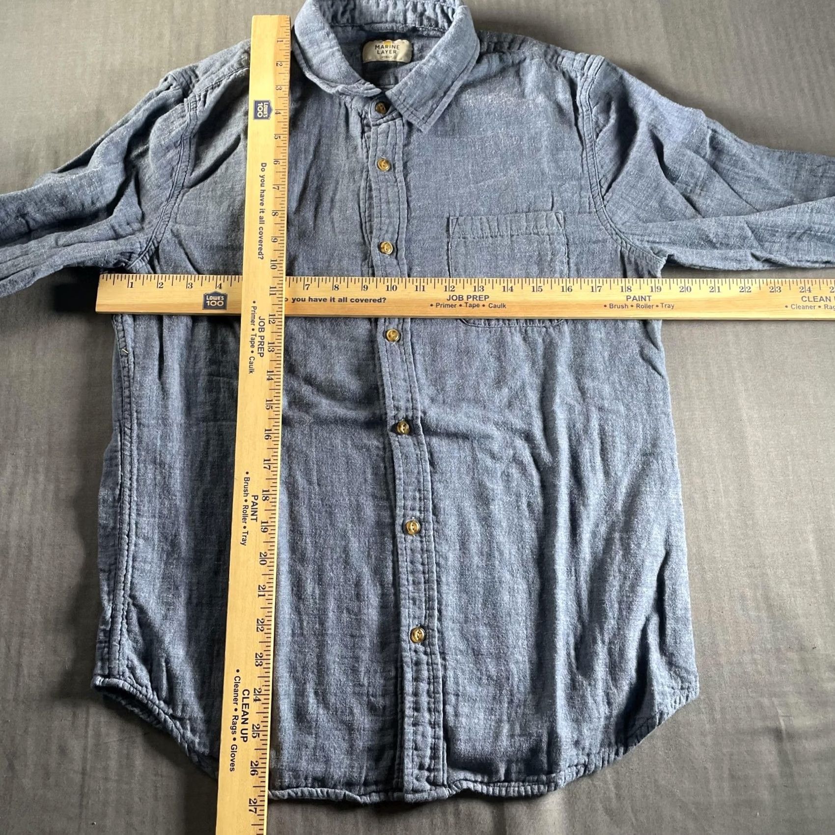 Marine Layer Marine Layer Shirt Mens Medium Blue Button-Down Long Sleeve Pocket 100% Cotton Size US M / EU 48-50 / 2 - 4 Thumbnail