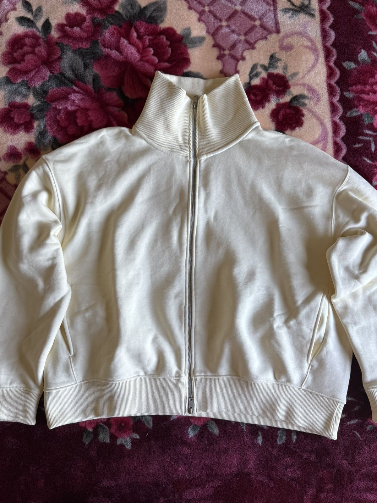Zara Zara Cream Full-Zip Mock Neck Sweater Size XL🔥 Size US XL / EU 56 / 4 - 1 Thumbnail