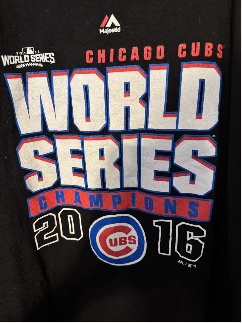 Majestic Chicago Cubs 16 World Series Champion Tee Men Sz 3XLT Black Size US XL / EU 56 / 4 - 4 Thumbnail