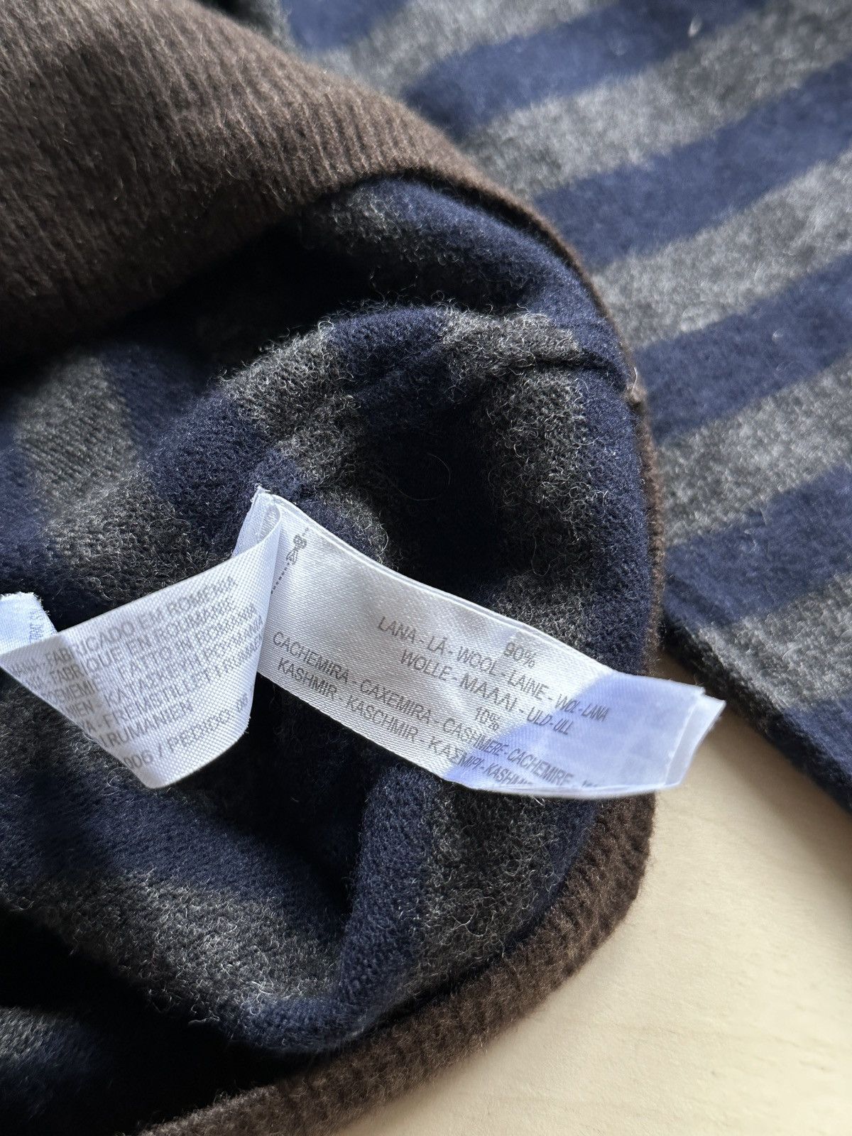 Massimo Dutti × Vintage Soft Preppy Wool Cashmere Stripes V-neck Pullover Size XL / US 12-14 / IT 48-50 - 6 Thumbnail