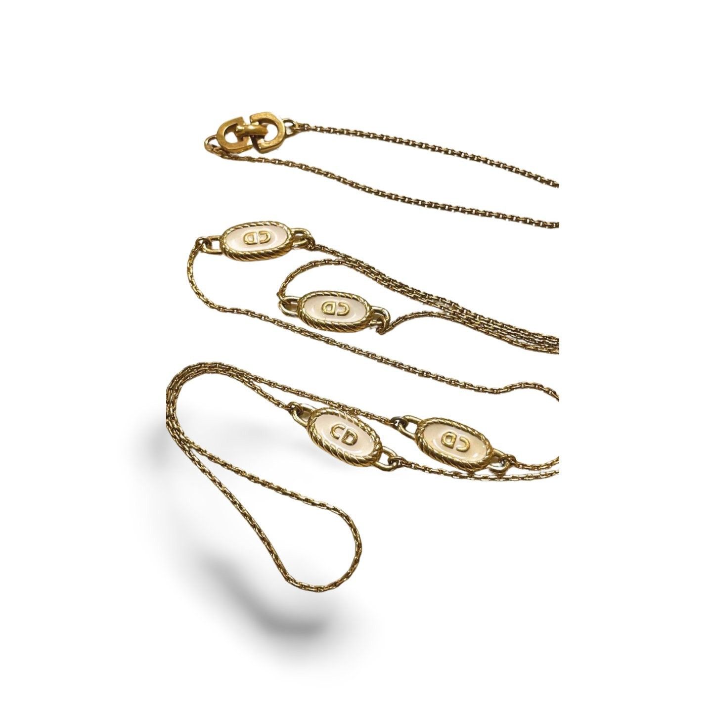 Dior Vintage Christian Dior skinny golden chain necklace Size ONE SIZE - 3 Thumbnail