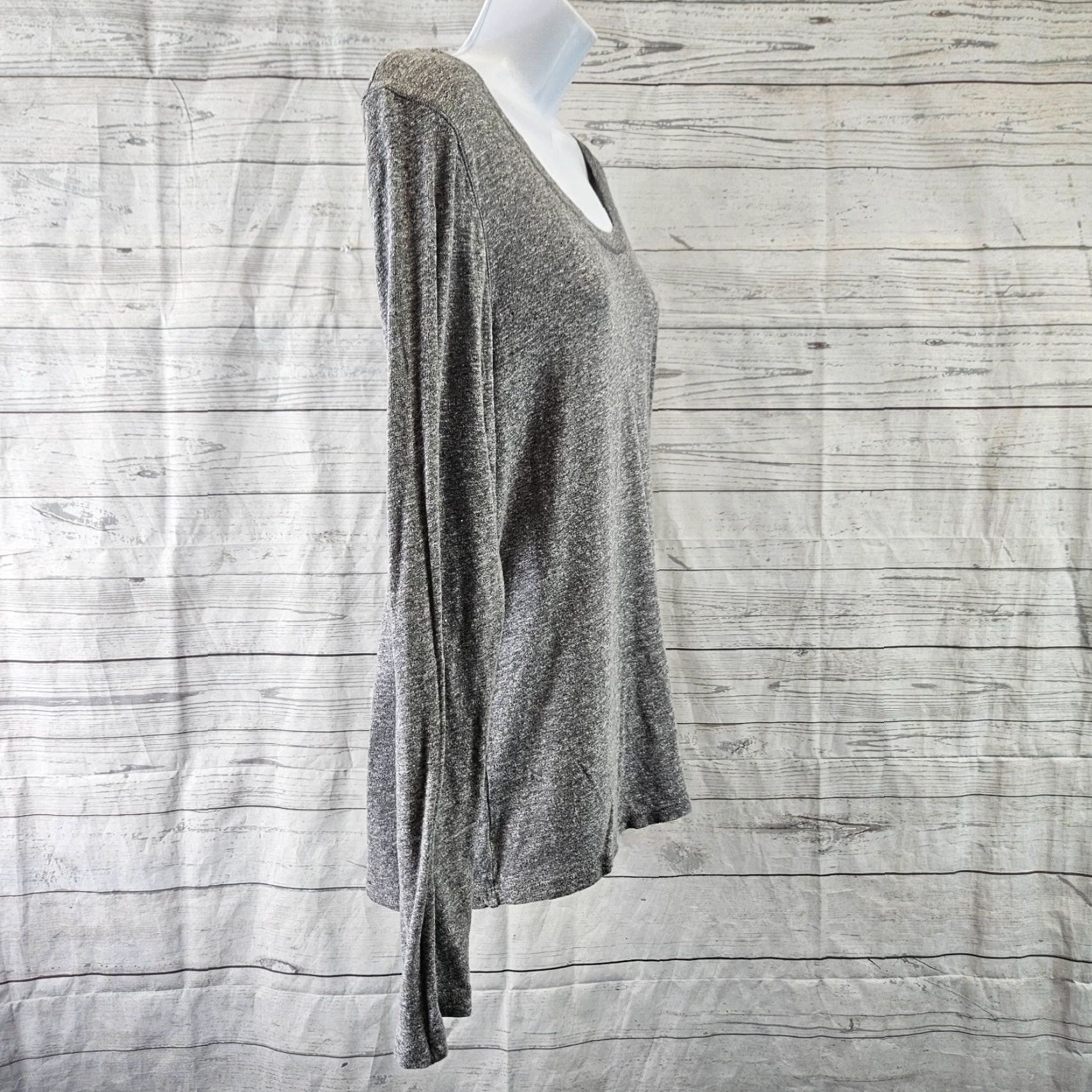 MONROW Monrow Womens Blouse Shirt XL Gray Long Sleeve Polyester Blend Pullover Solid Modern Basic Womens Size XL / US 12-14 / IT 48-50 - 3 Thumbnail