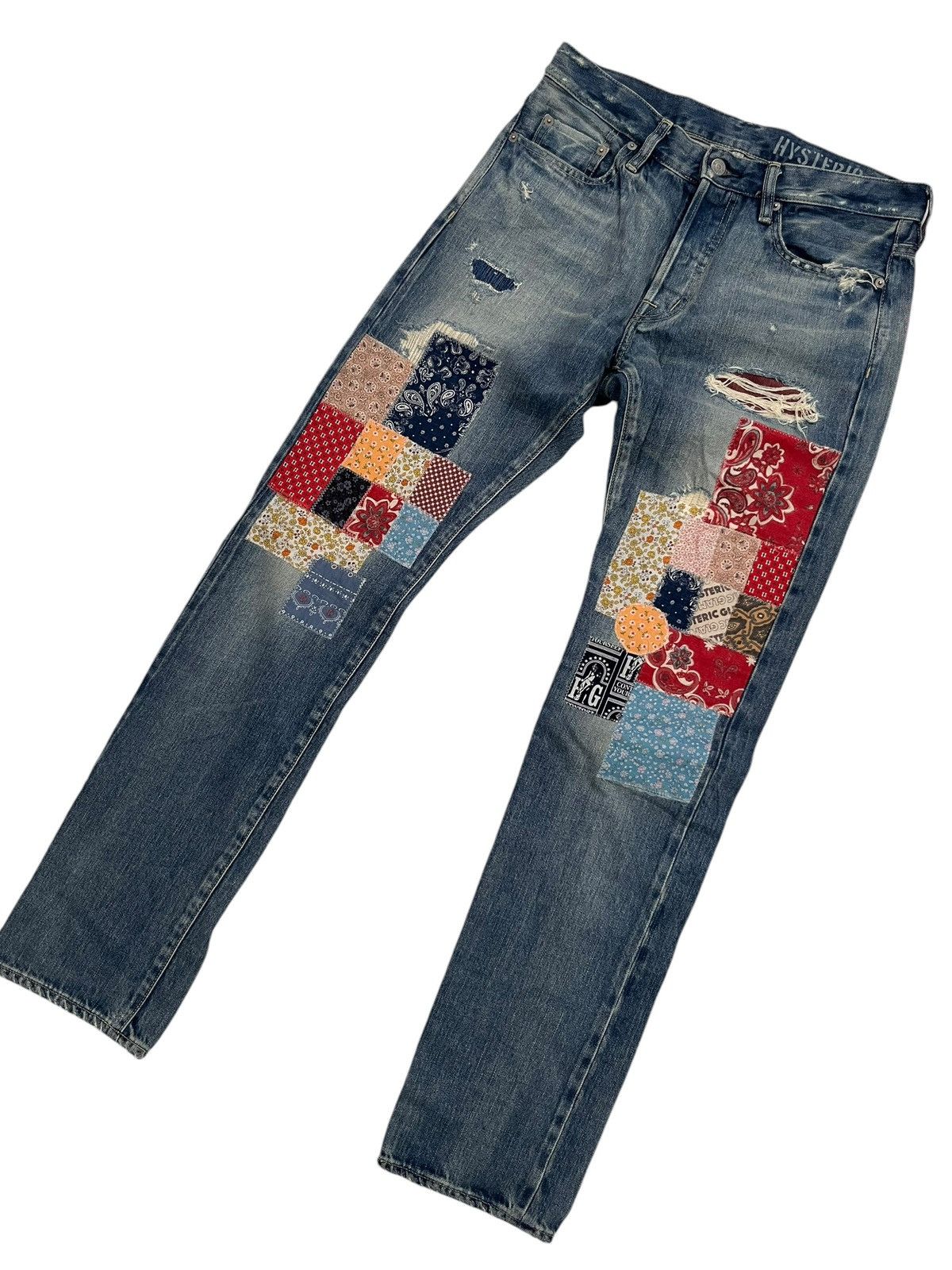 Hysteric Glamour × Japanese Brand × Vintage Rare Hysteric Glamour Bandana Patches Design Selvedge Jeans Size US 31 - 1 Thumbnail
