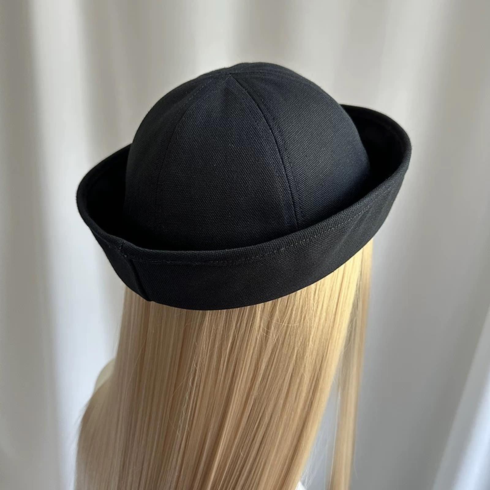Designer Retro Black Beret Sailor Cap – Y2K French Girl Aesthetic Size ONE SIZE - 3 Thumbnail