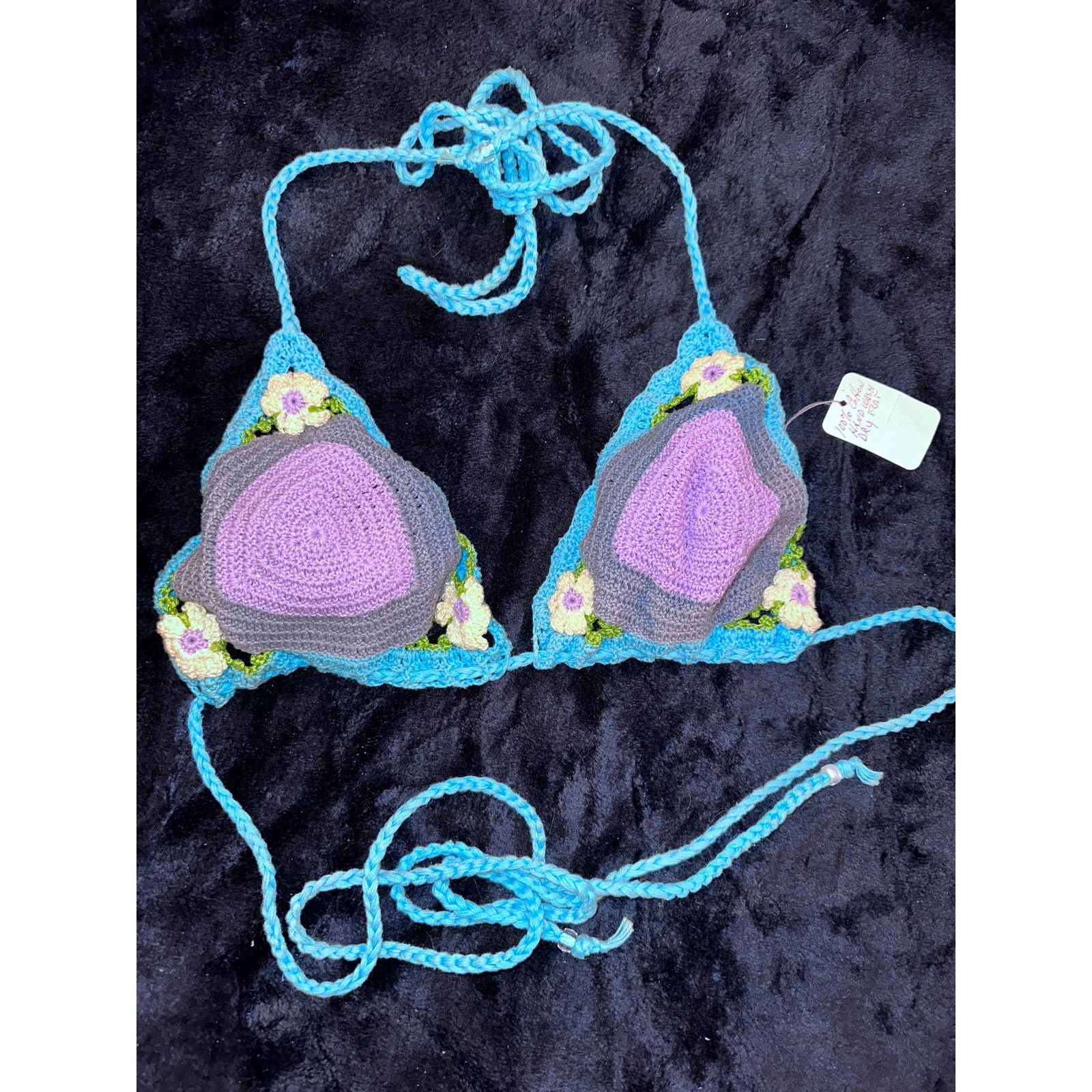 Other NWT GORGEOUS HANDMADE BOHO COTTON CROCHET BIKINI TOP L Size L / US 10 / IT 46 - 4 Thumbnail